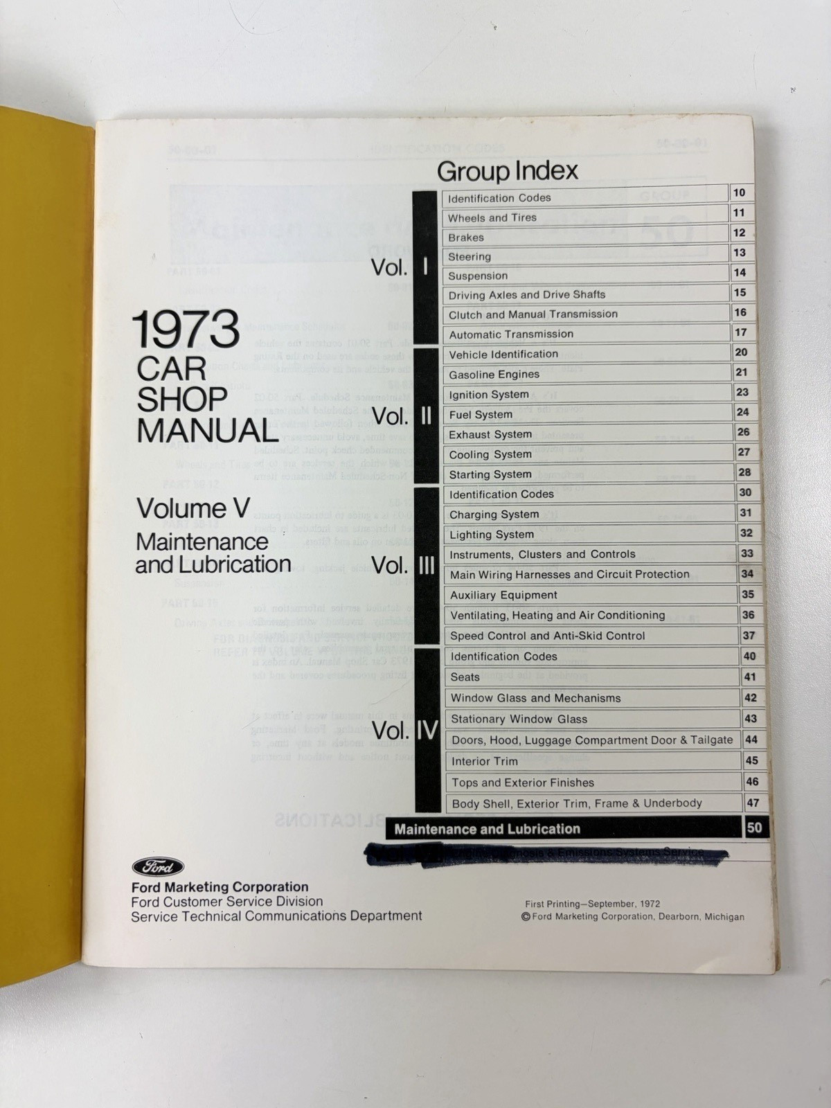 1973 Ford Factory Car Shop Repair Service Manual Volume 1 4 and 5