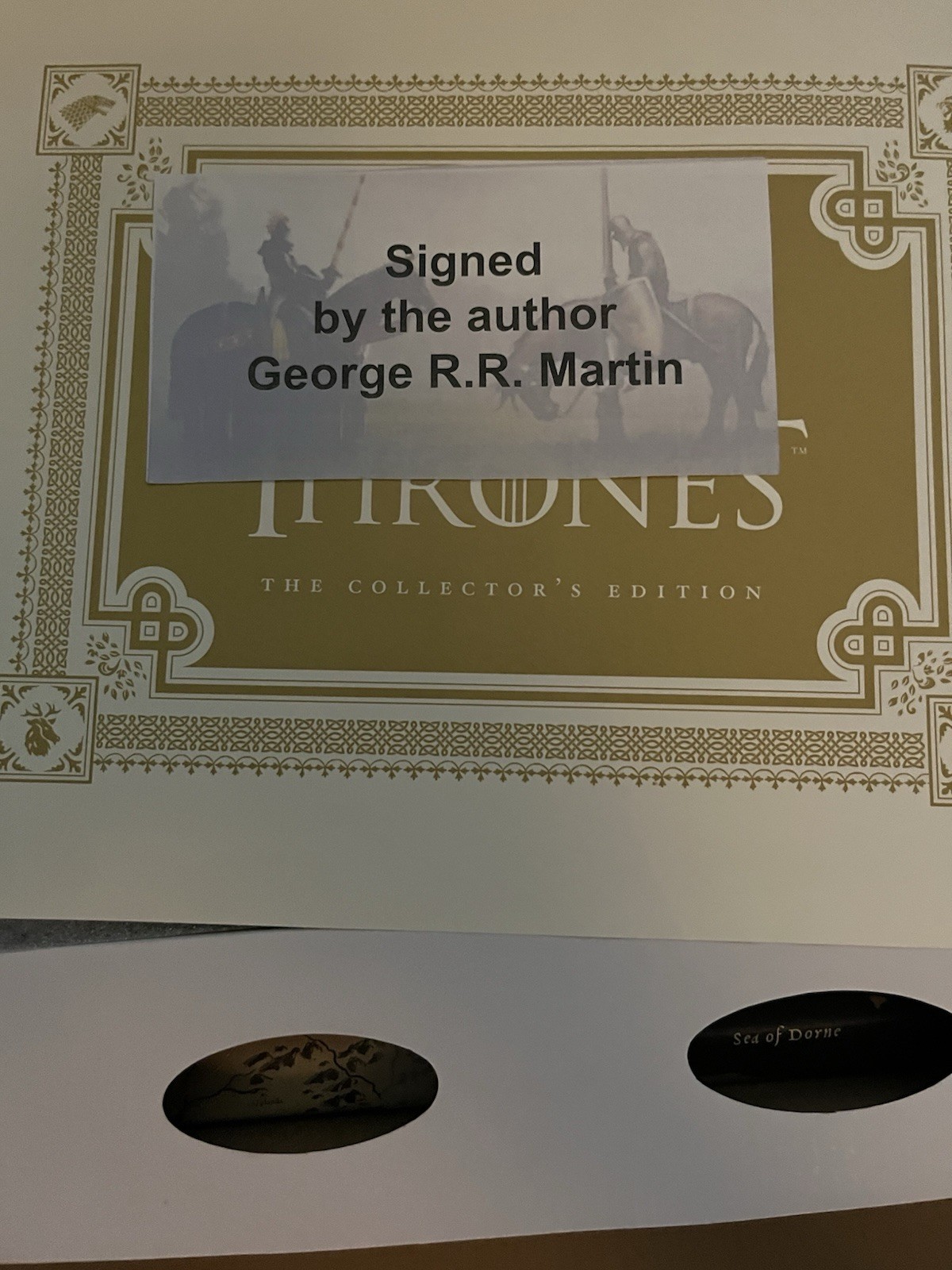 SIGNED George RR Martin HBO’s Game of Thrones Collector’s 2 Book Set MINT RARE