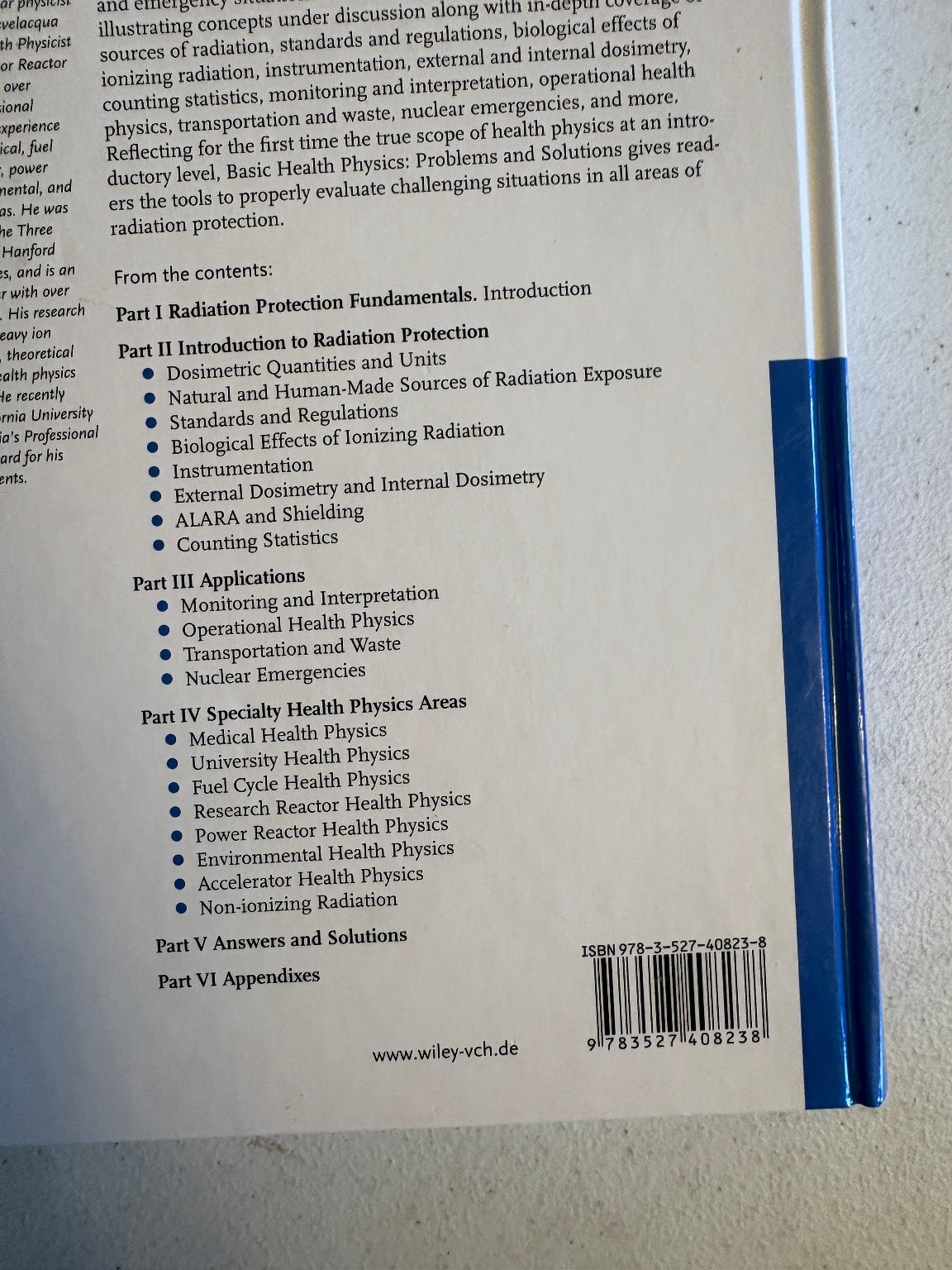 Basic Health Physics Bevelacqua 2009 2nd Ed Problems & Solutions Wiley-VCH