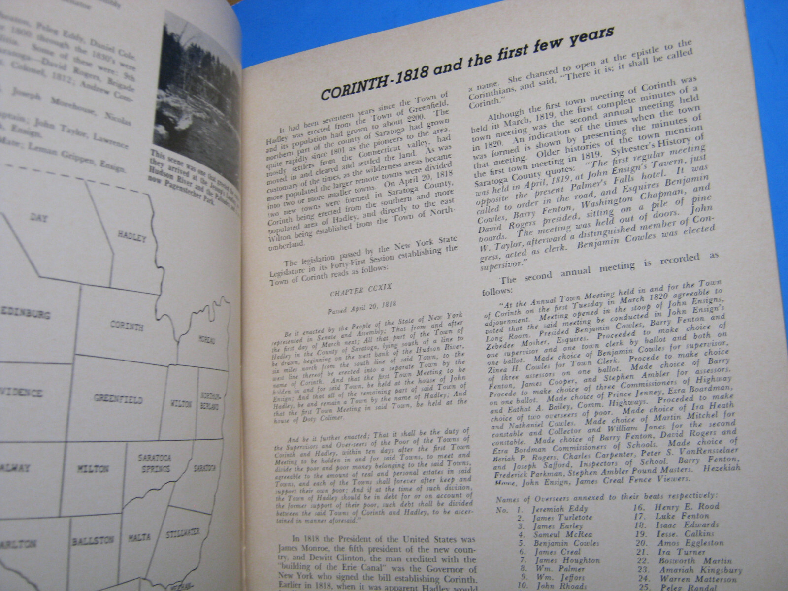 TOWN CORINTH NY ADIRONDACK CENTENNIAL HISTORY BOOK 125 PAGES