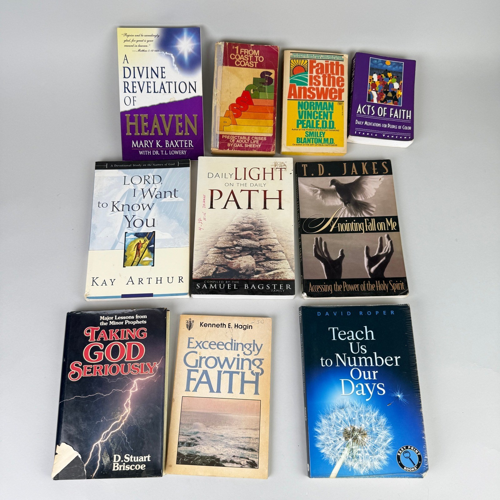 Religious Christian Books Lot of 10 – Hagin, Baxter, Briscoe, Arthur