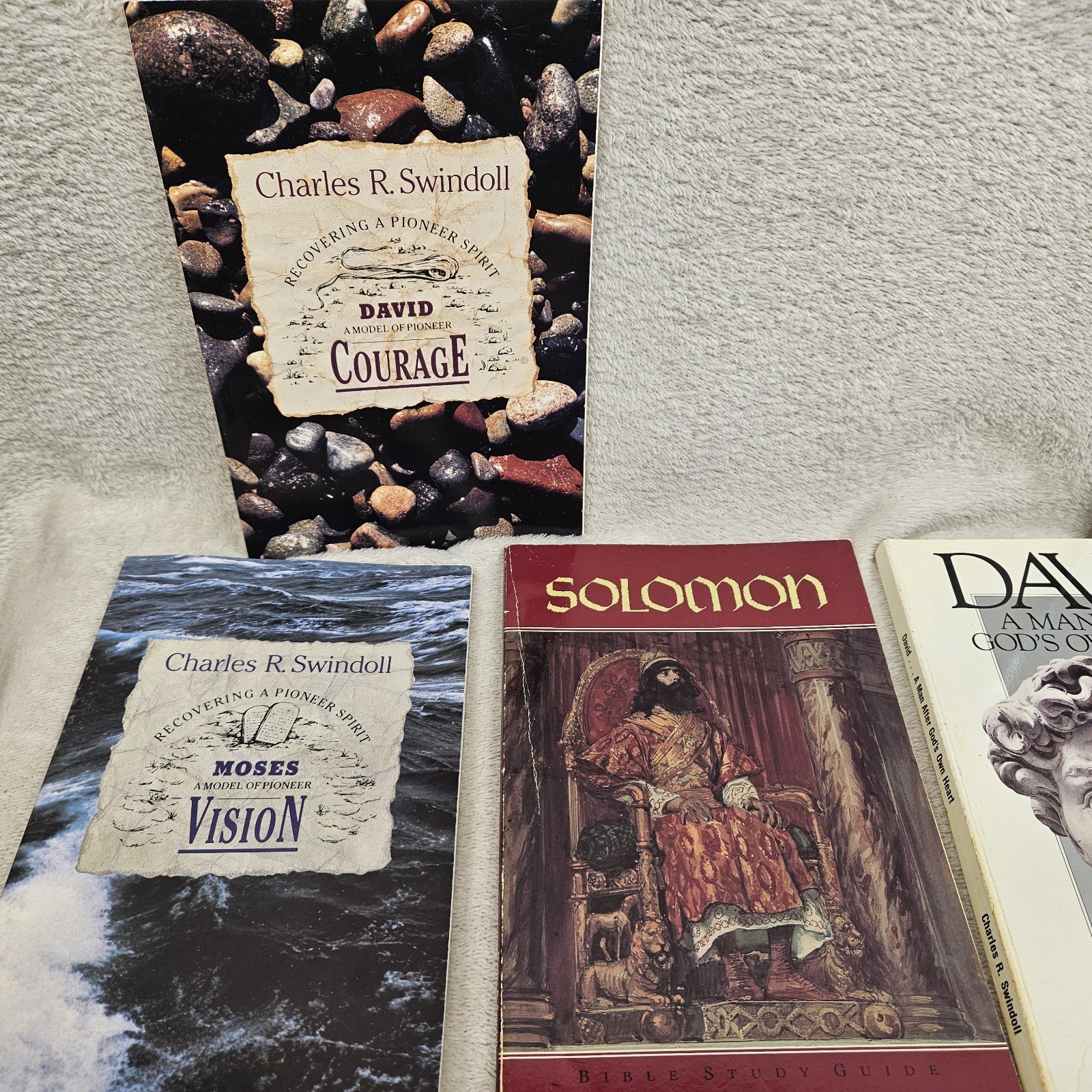 Charles L. Swindoll Book Lot Of 10 Bible Study Guidea Moses Jesus Our Lord PB