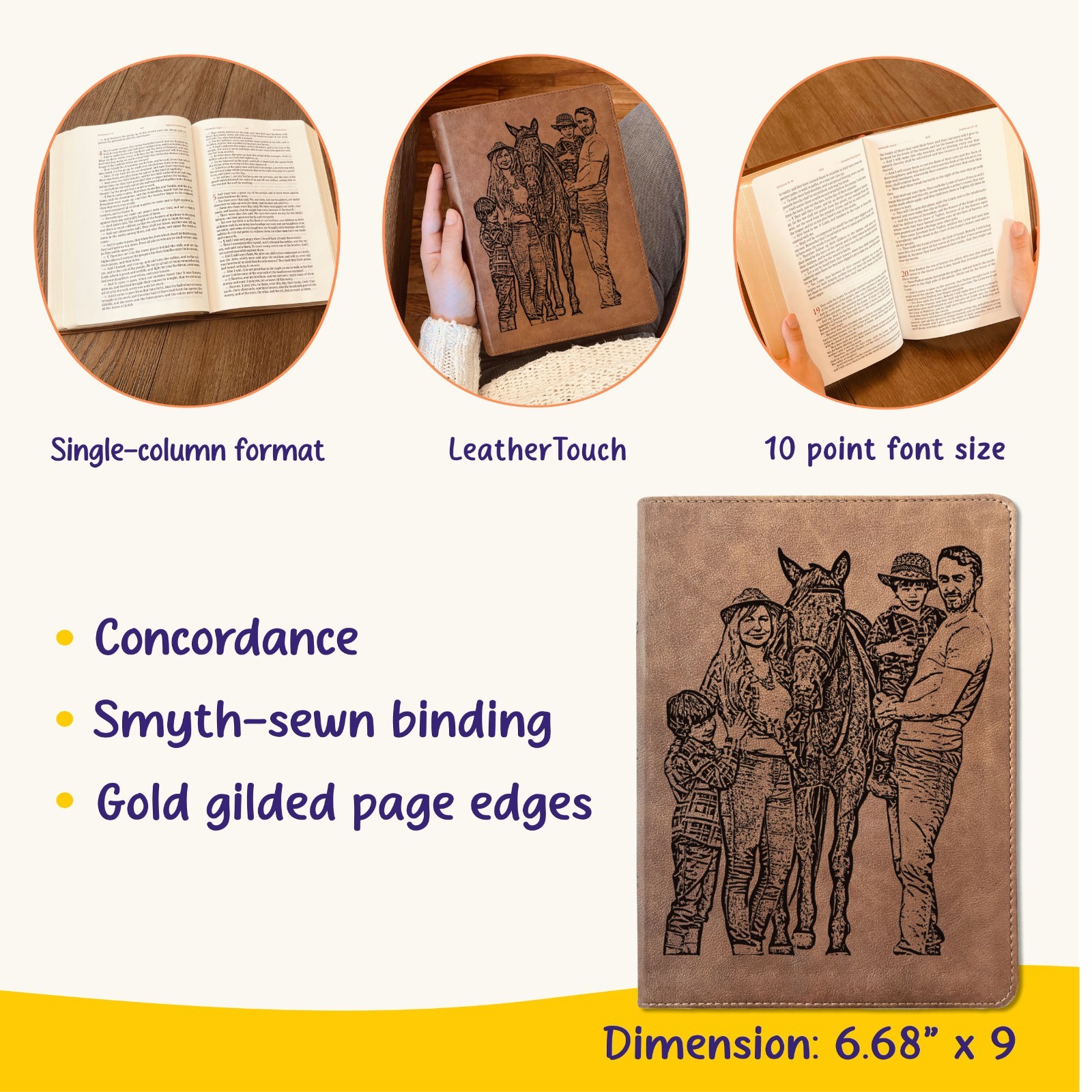 Personalized KJV Bible, Wide Margin, Your Photo Engraved Cover, Christian Gifts