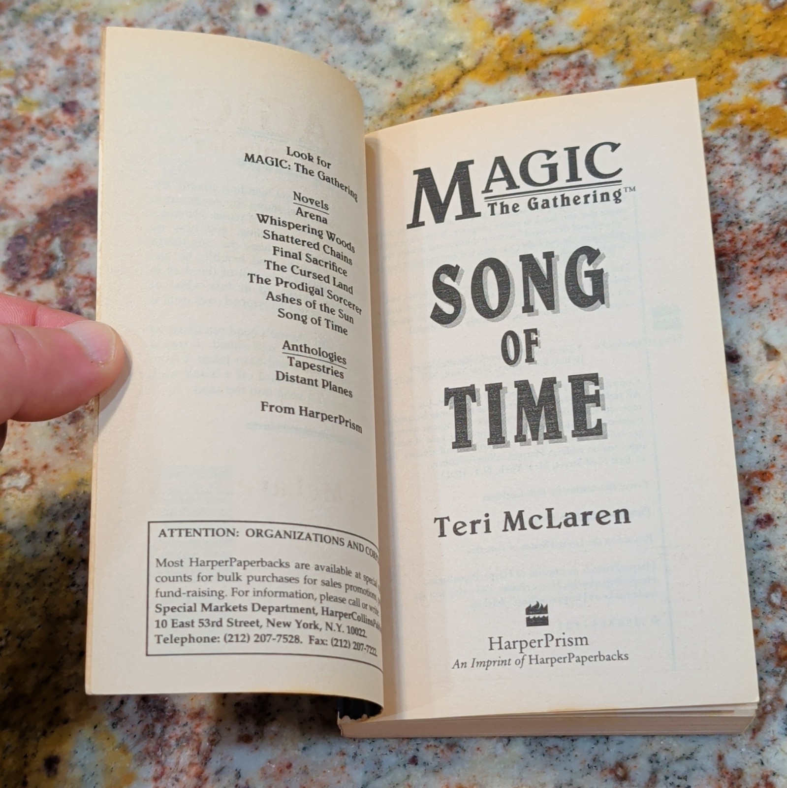 Magic: The Gathering Song of Time Paperback Novel Teri McLaren 1st Print 1996