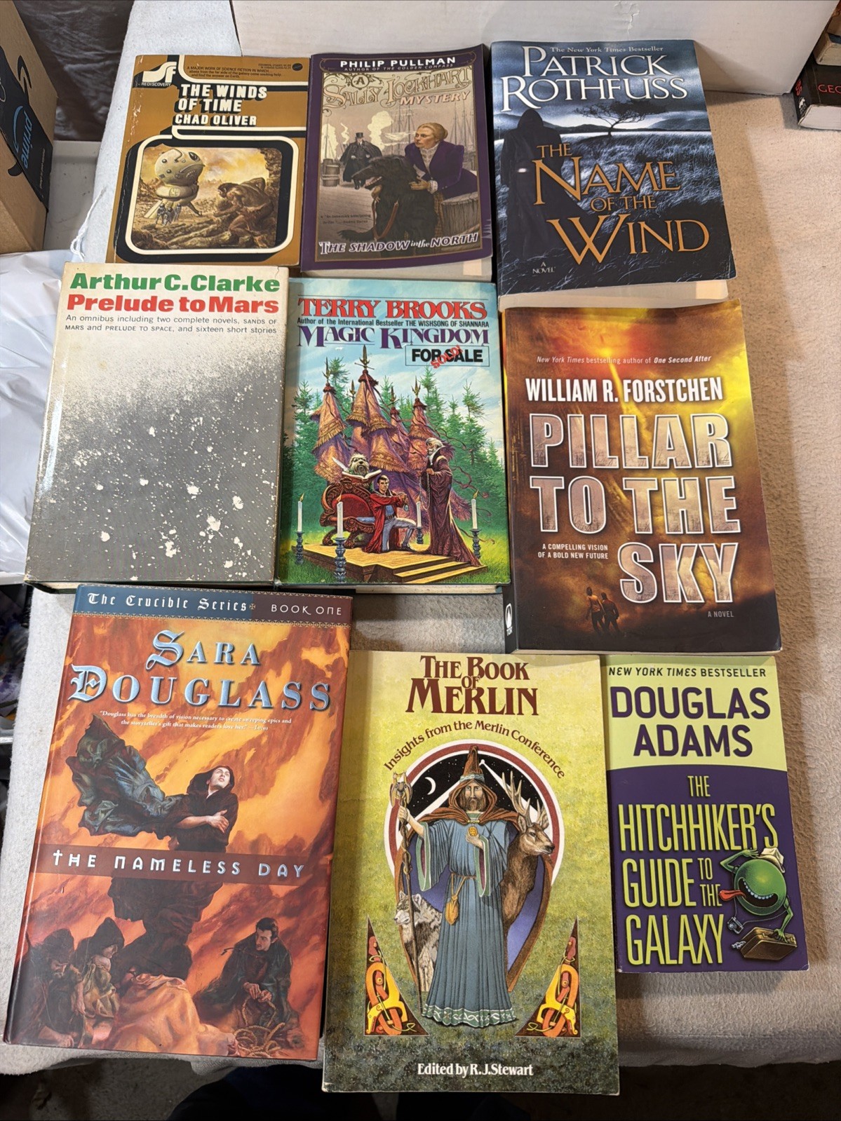 Sci Fi lot Patrick Rothfuss Arthur C. Clarke Philip Pullman Terry Brooks