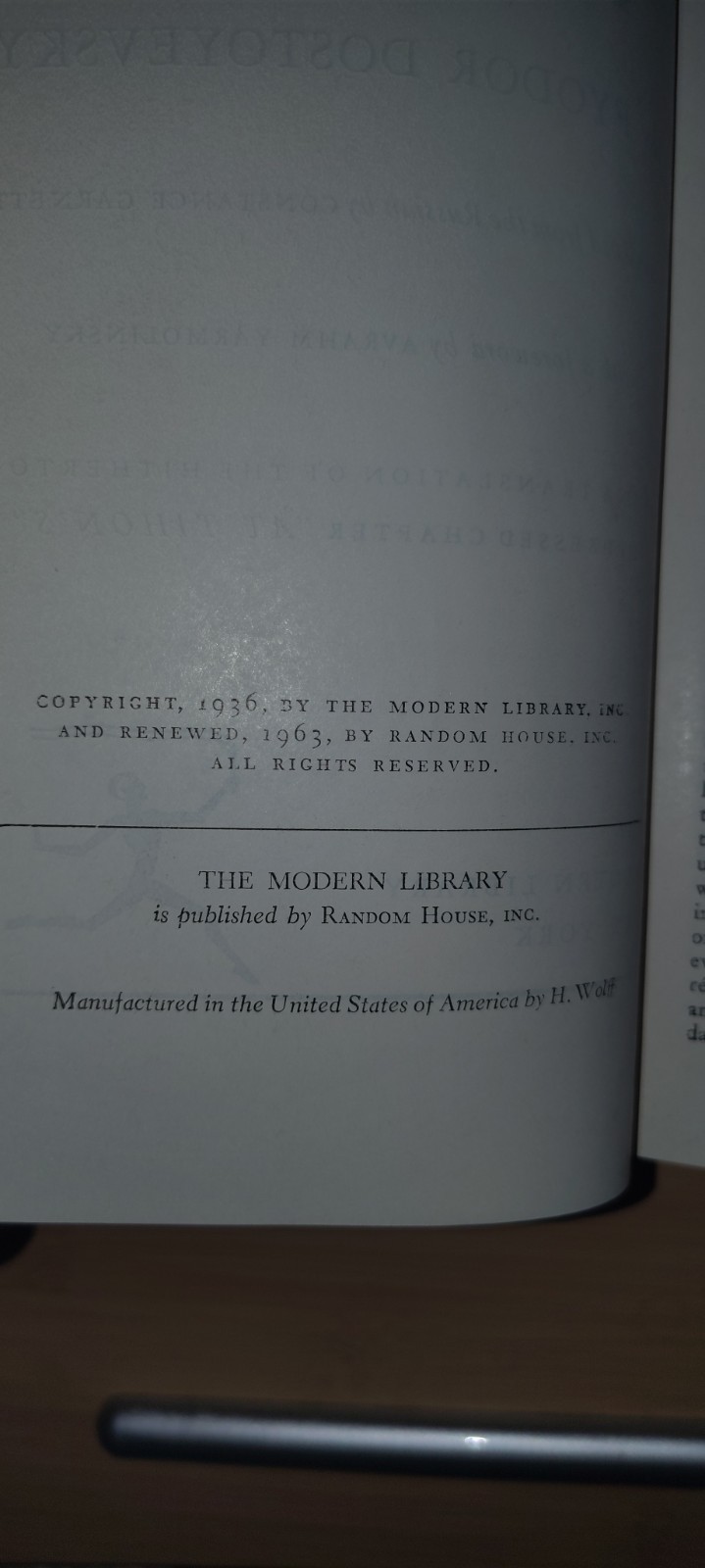 The Possessed by Fyodor Dostoyevsky, 1963 Modern Library