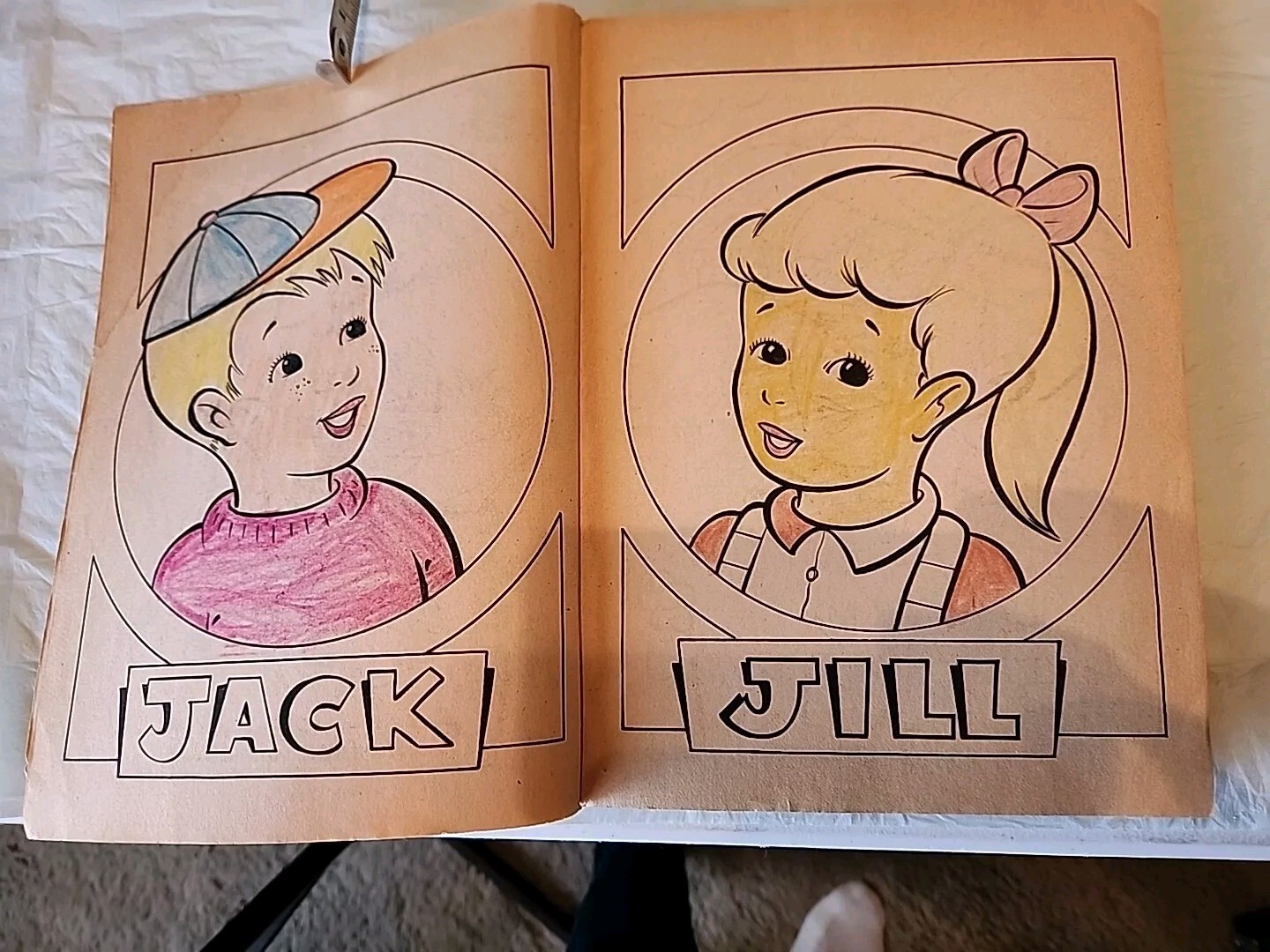 Jack And Jill Vtg Big Coloring Book, Claymore, Inc. Printed- Canada. 448 Pages.