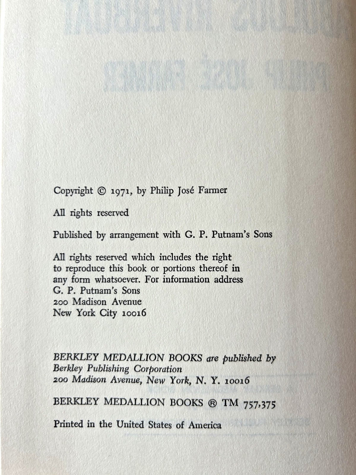 The Fabulous Riverboat by Philip Jose Farmer – 1971 BCE HCDJ – Riverworld #2