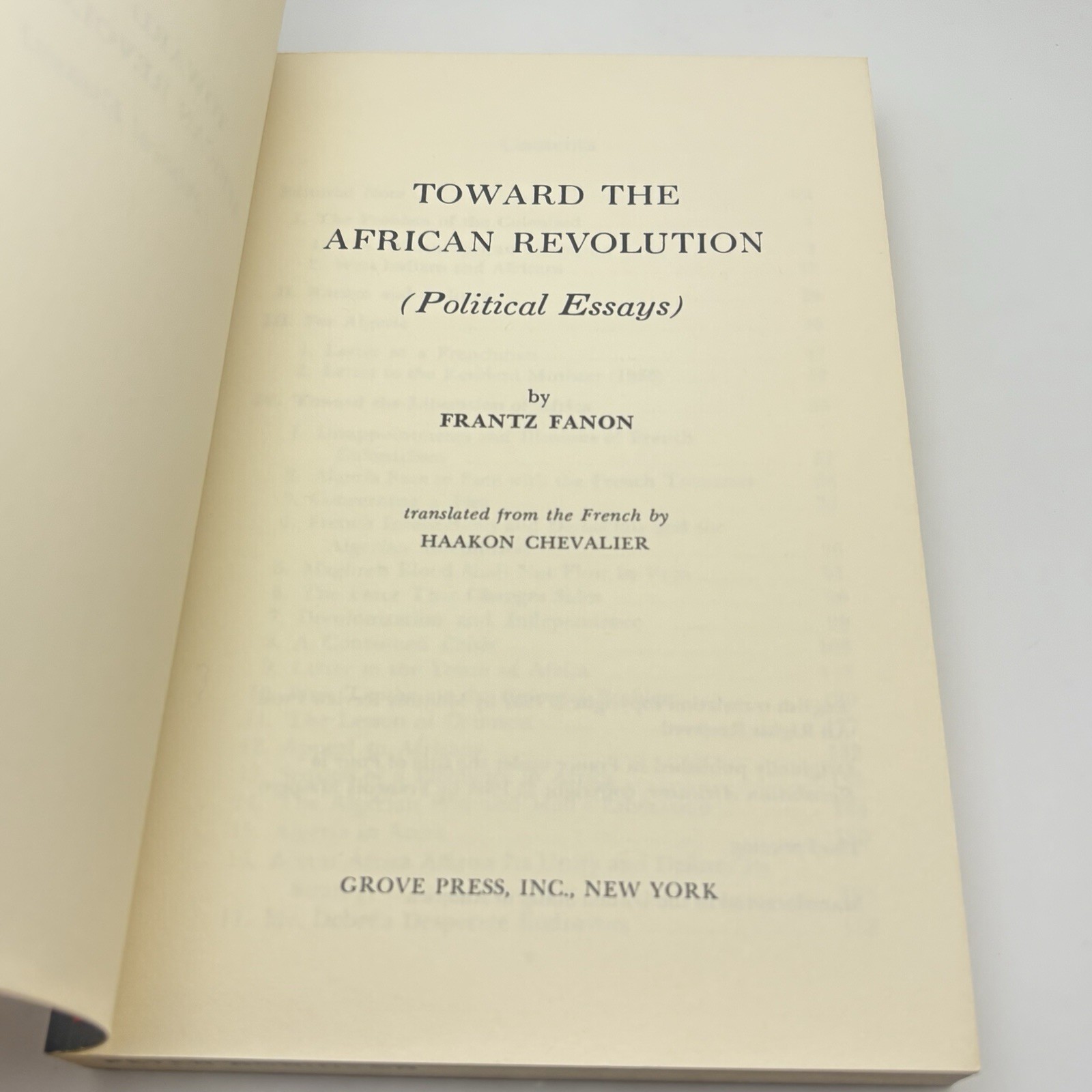 Toward the African Revolution – Frantz Fanon – 1967 Grove Press Rare PB VG