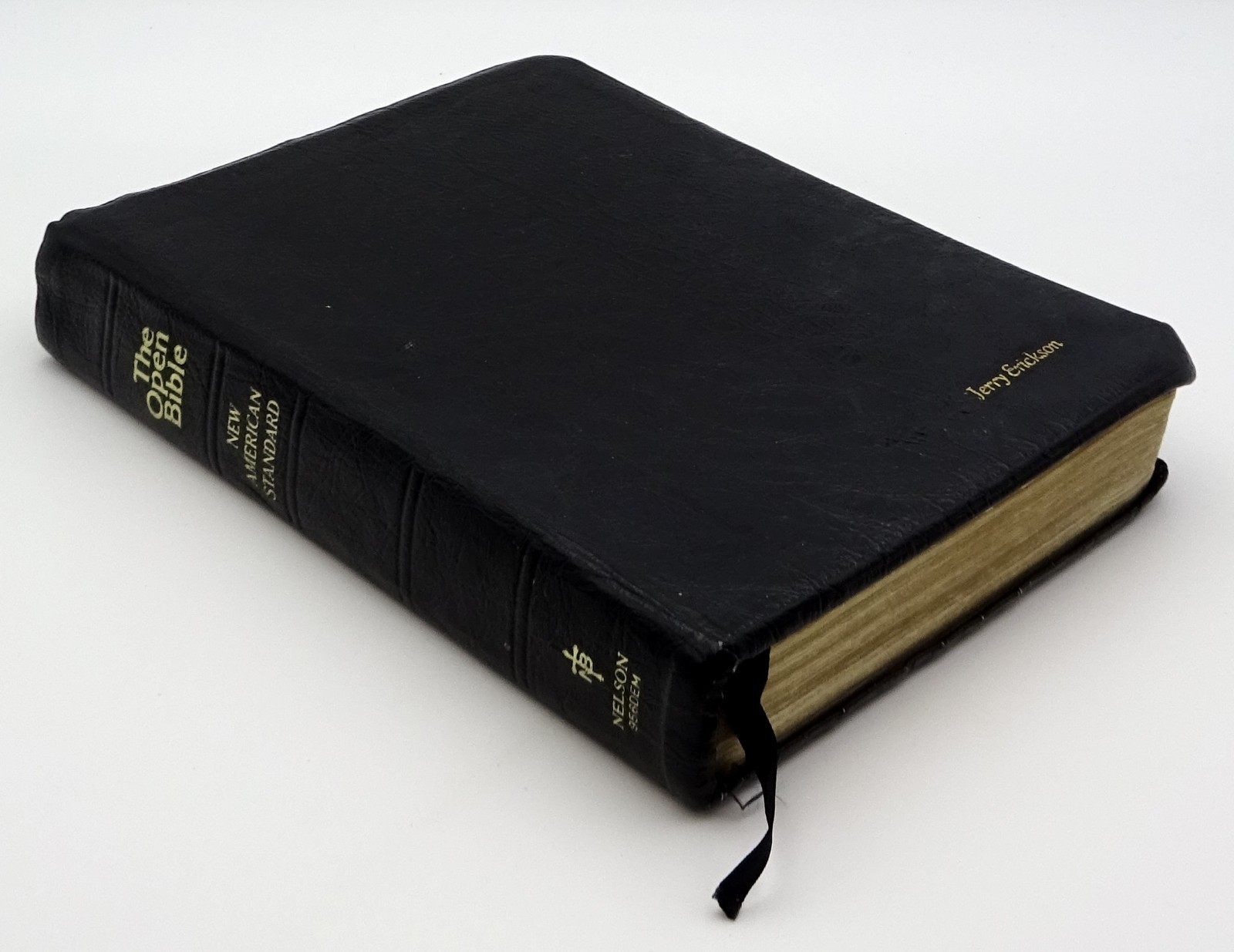 The Open Bible New American Standard Black Genuine Leather Nelson 956DEM 1978