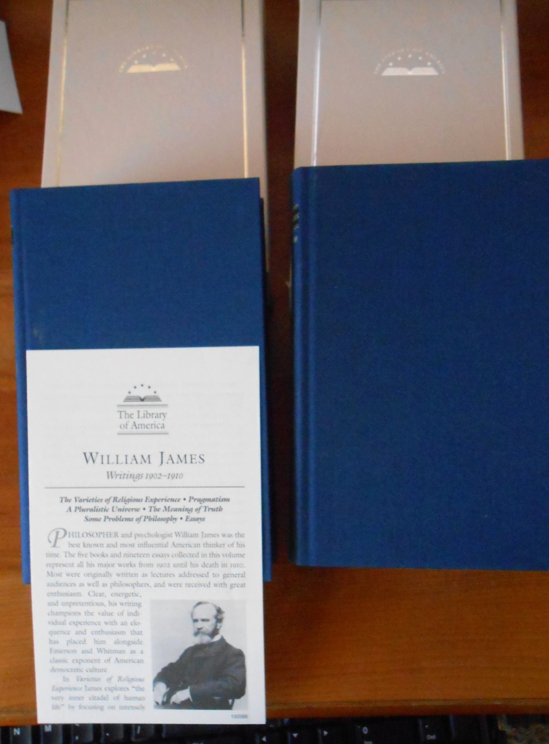 Library Of America WILLIAM JAMES 2 Vol Set 1 insert/1-1st printing – HC/SC LN