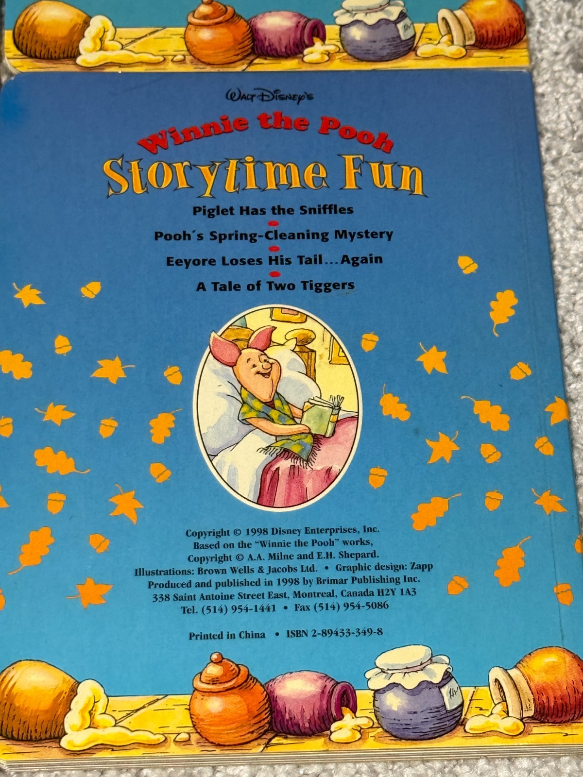 1998 Winnie the Pooh Storytime Fun 4 Board Book Box Set Hardcover