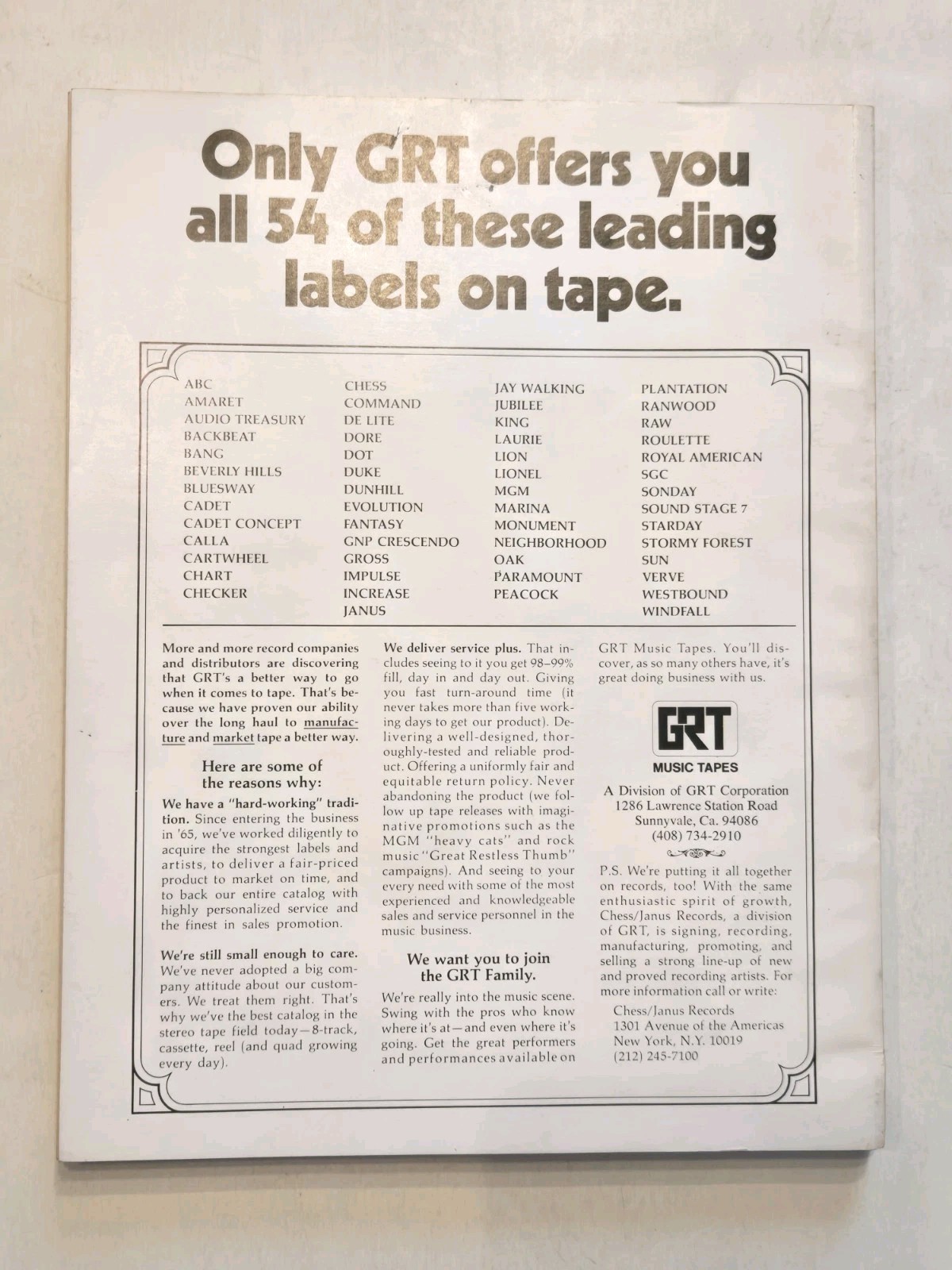1972/73 Billboard Publications International Buyers Guide Music Records