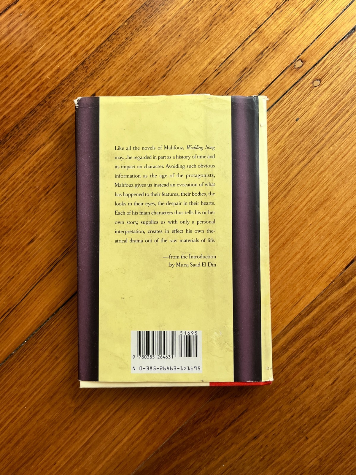 Wedding Song Naguib Mahfouz Doubleday 1989 Hardcover 174 pages
