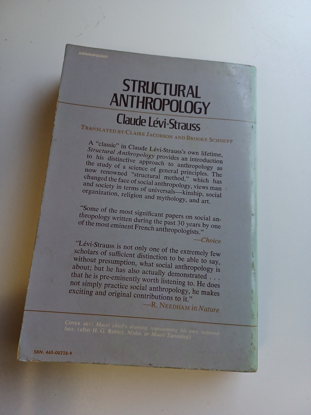 Structural Anthropology by Claude Levi-Strauss (1974, Trade Paperback)