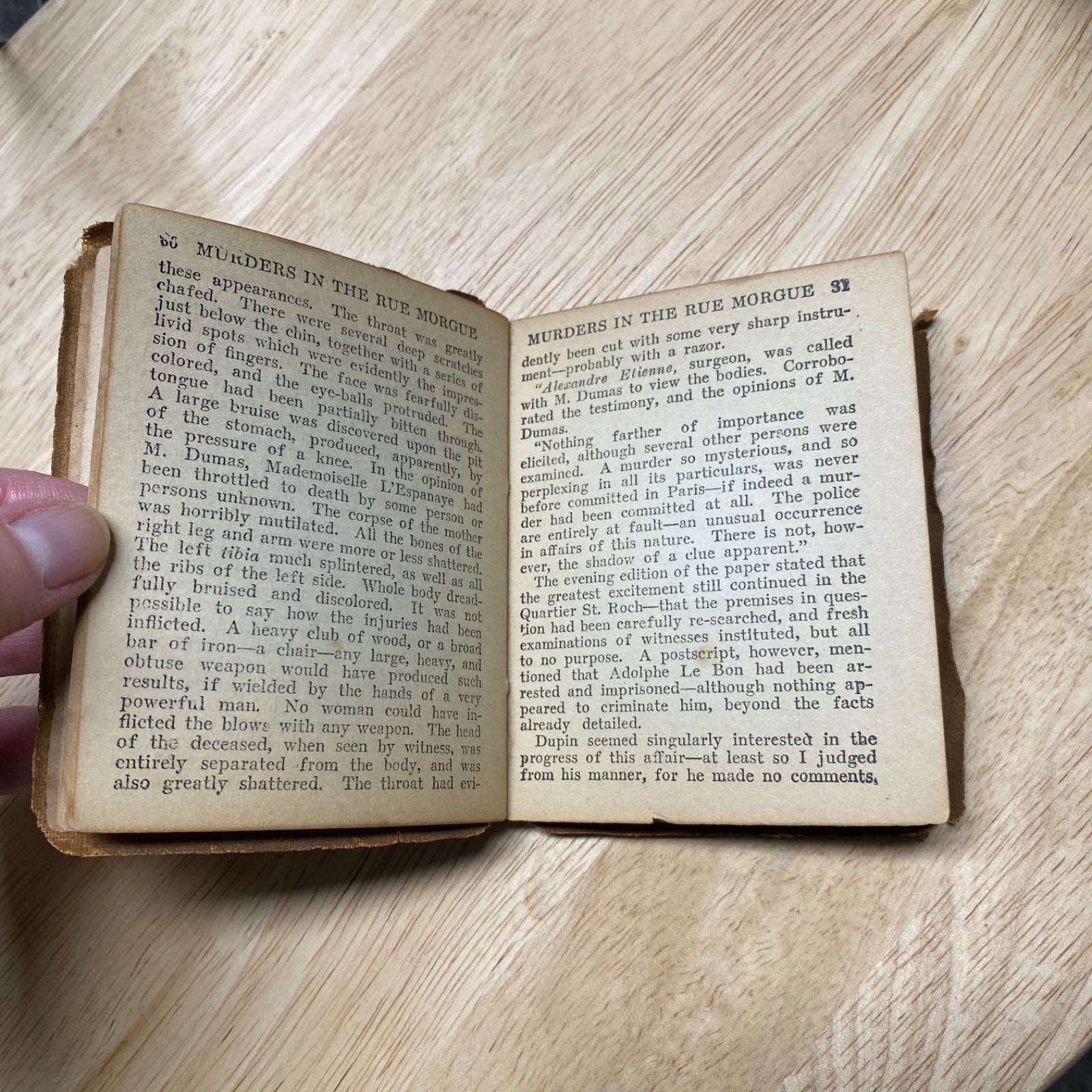 RARE Little Leather Library Book • In The Rue Morgue • Edgar Allen Poe • Redcrof