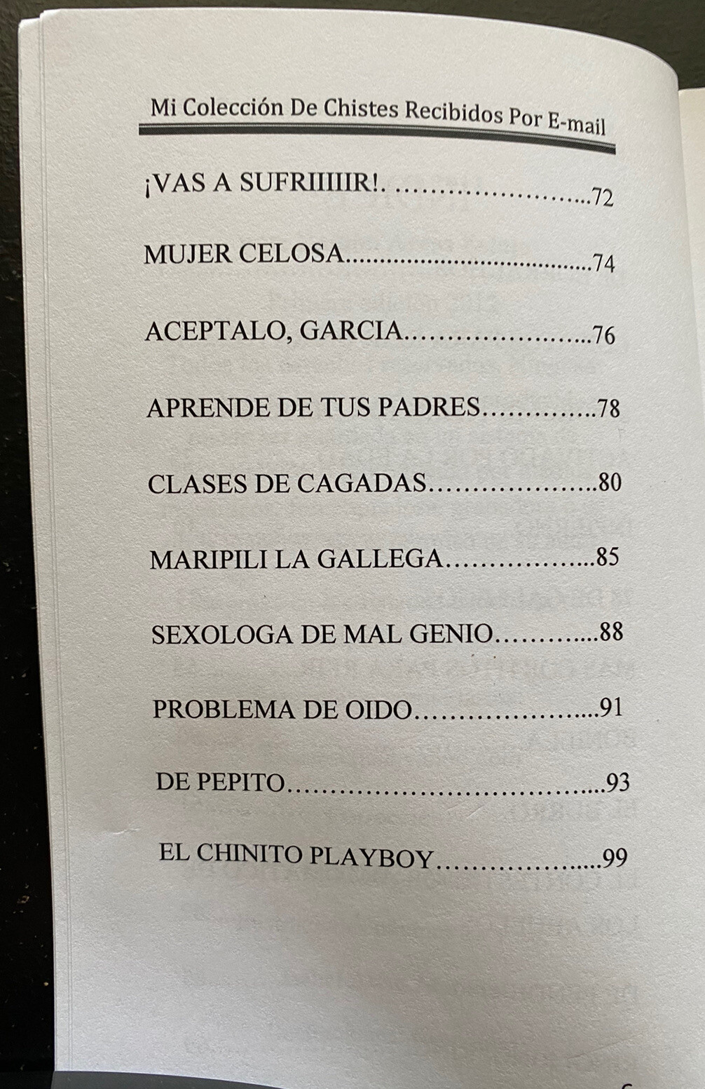 Libro de Chistes „Mi Colección De Chistes Recibidos Por E-Mail“ jokes in Spanish