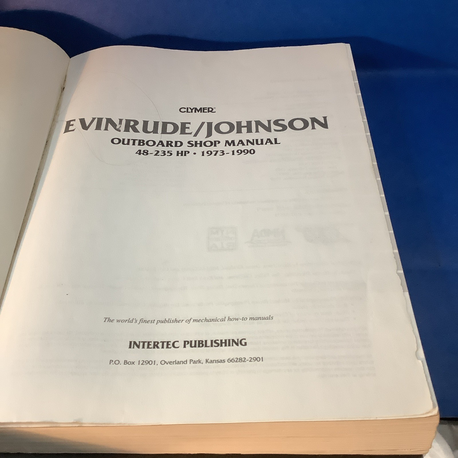 Clymer Evinrude/Johnson Outboard Shop Manual 48-235 HP 1973-1990 Sea Drives