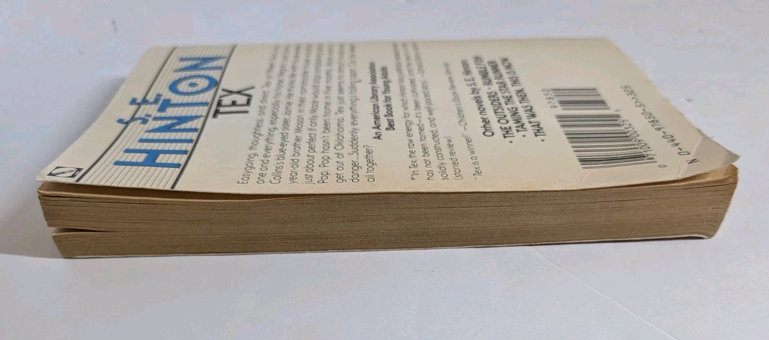 Tex by S.E. Hinton Paperback Book 1979-89 Author of The Outsiders