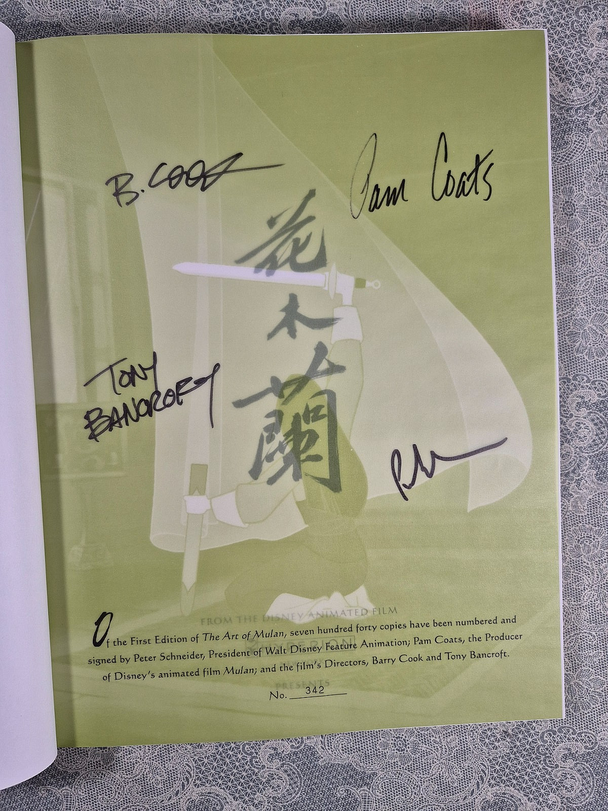 The Art of Mulan: Kurtti, Jeff. Hyperion Press. #342.