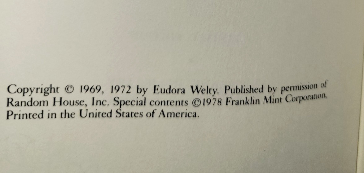 The Optimist’s Daughter by Eudora Welty Franklin Library Limited Edition 1978