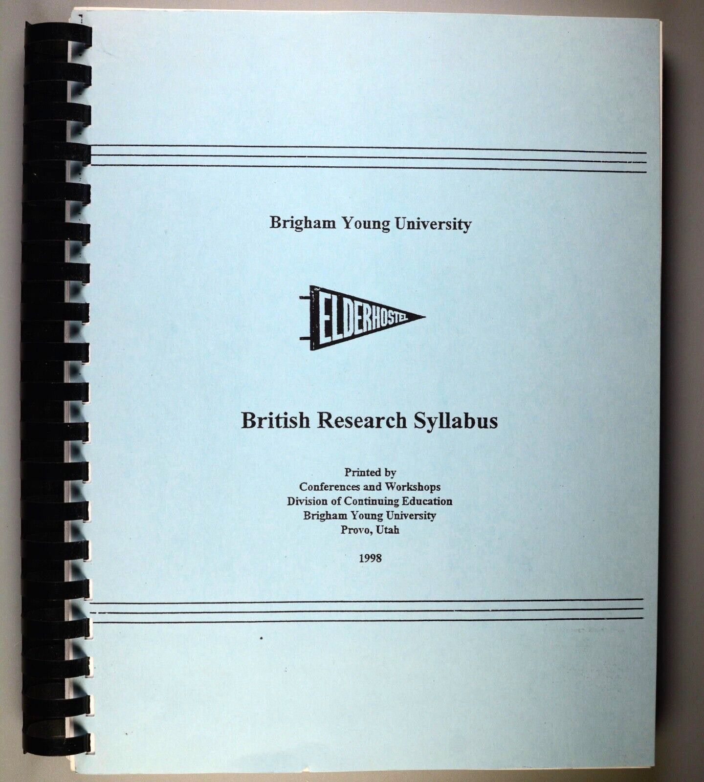 Elderhostel British Research Syllabus 1998 BYU Genealogy Seminar Helen Clegg
