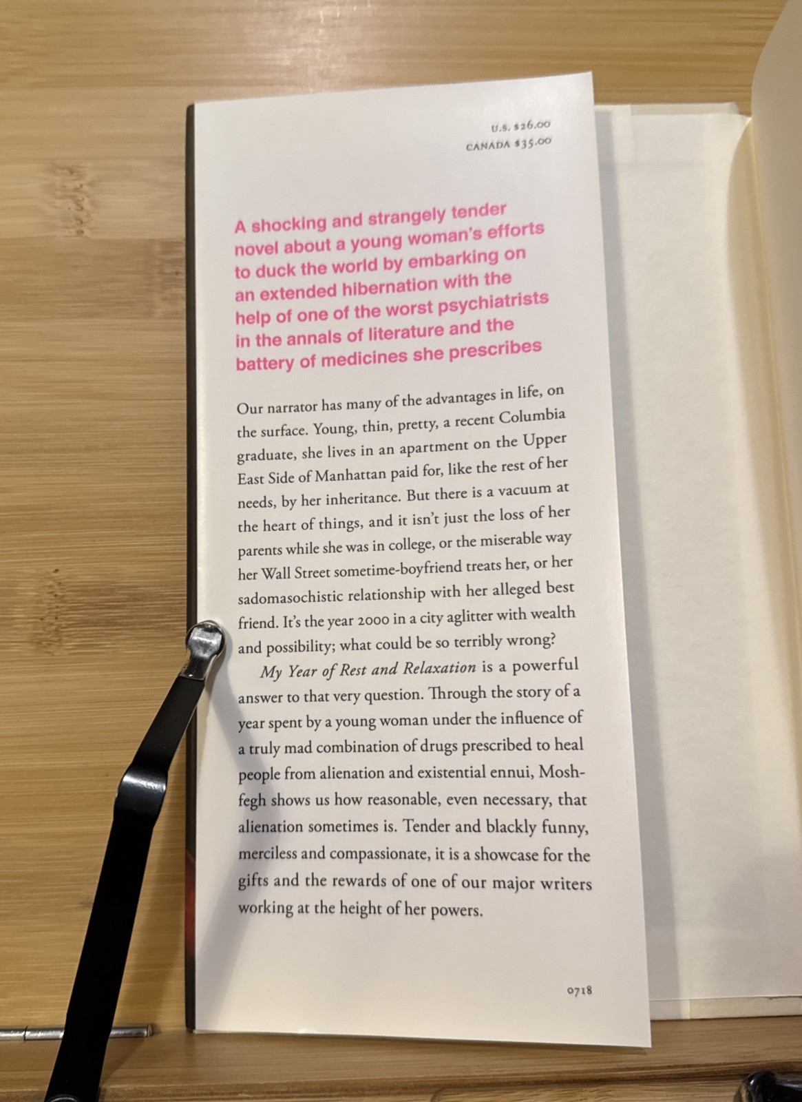 SIGNED – My Year of Rest and Relaxation – Ottessa Moshfegh – 1st/1st, Hardcover