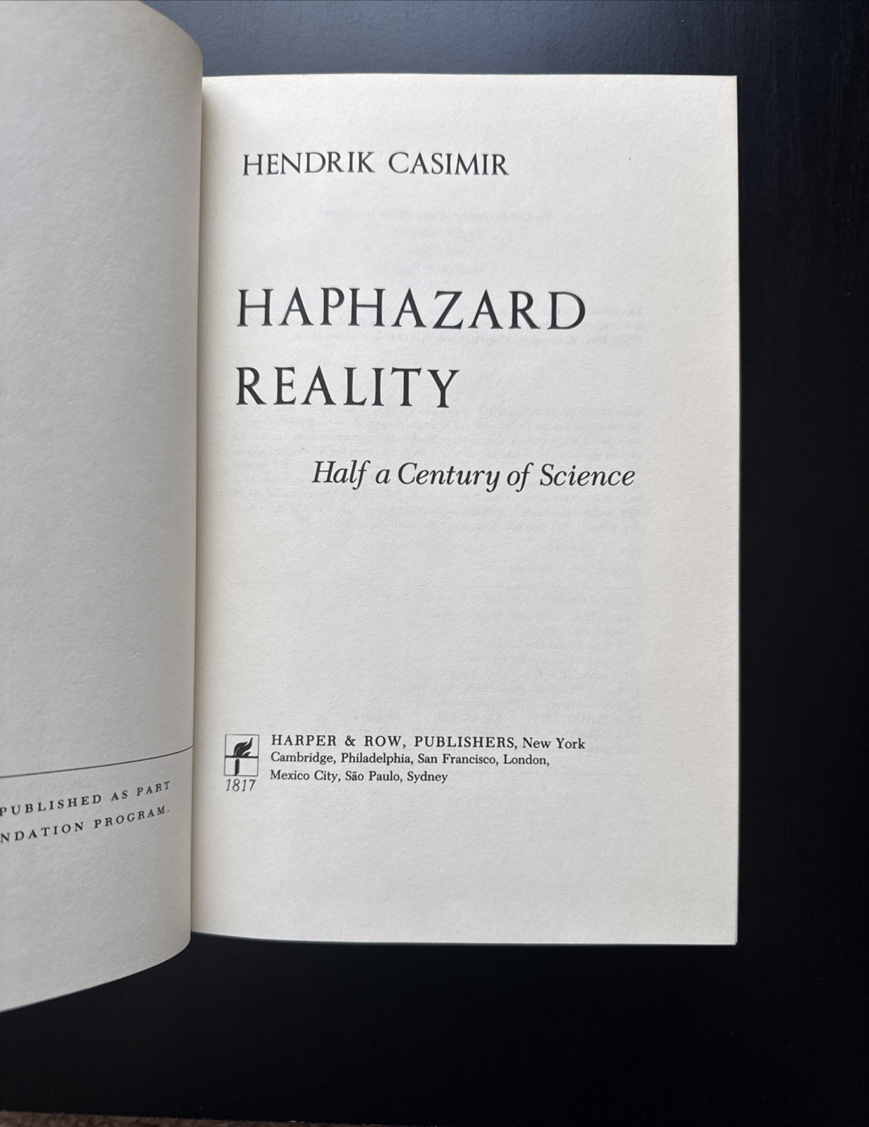 Haphazard Reality (1983) by Hendrick B.G. Casimir HC w/ DJ VG+