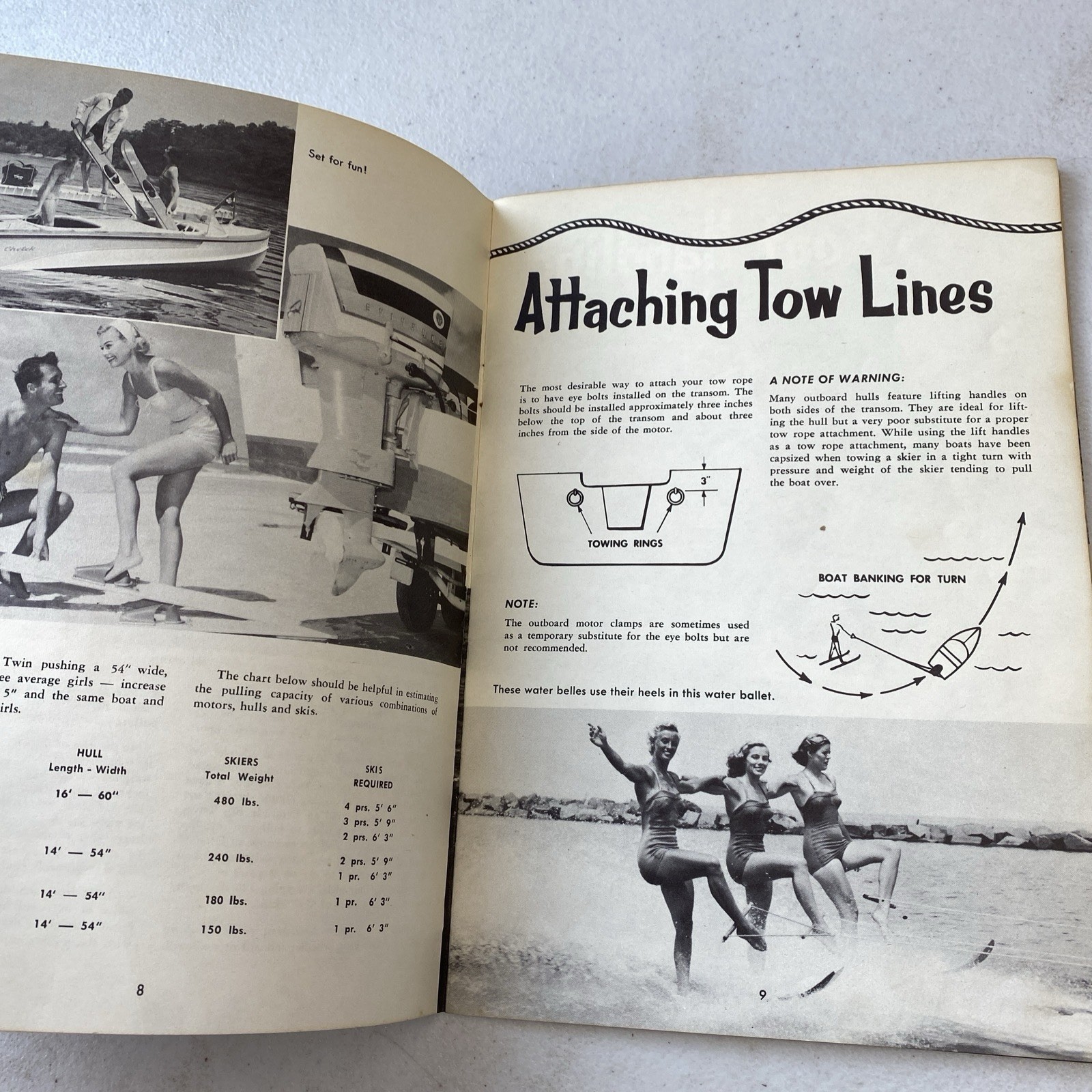Vintage 1950s Evinrude Water Ski Skiing Book • Guide Tutorial • Bruce Parker