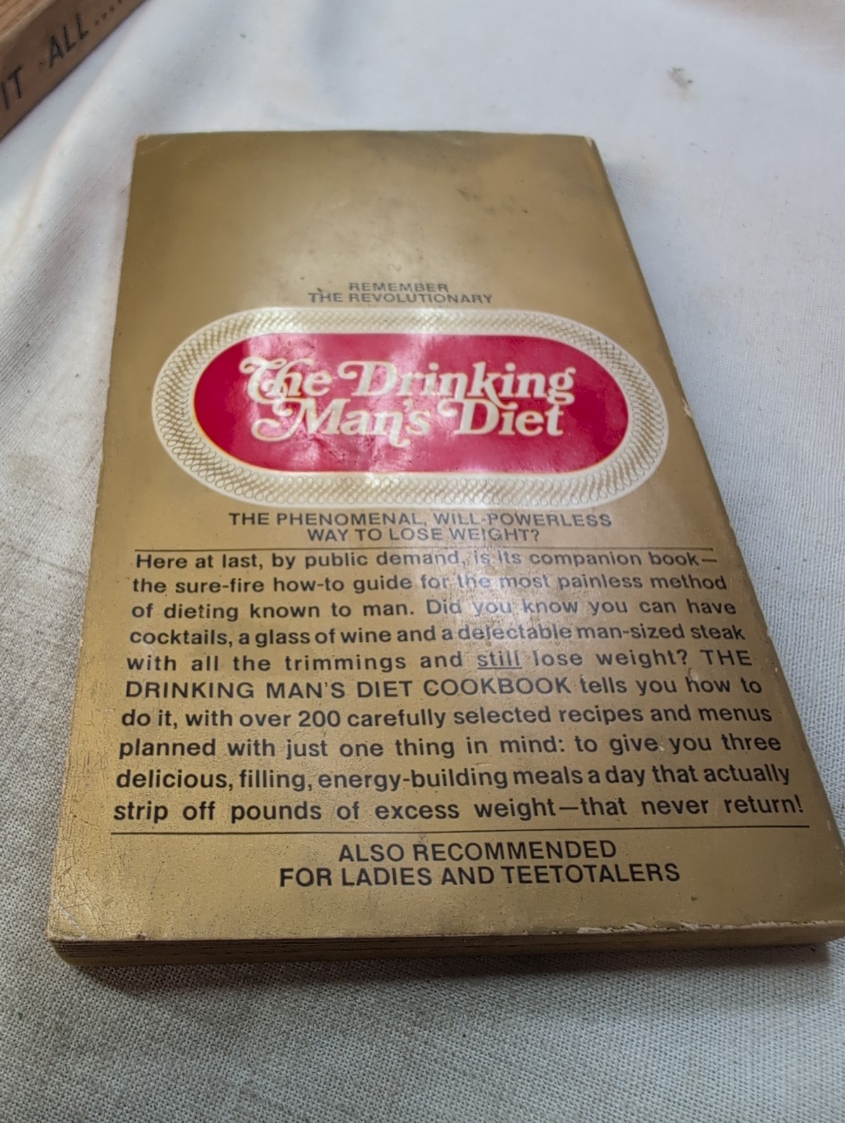 The Drinking Man’s Diet Cookbook Original 1969 Paperback Bantam Edition