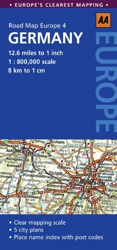 Road Map Germany (AA Road Map Europe 4) by AA Publishing Sheet map, folded Book