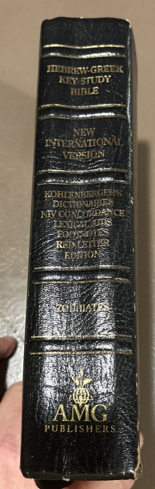 Hebrew Greek Key Word Study Bible NIV Red Letter Ed AMG Bonded Leather Indexed