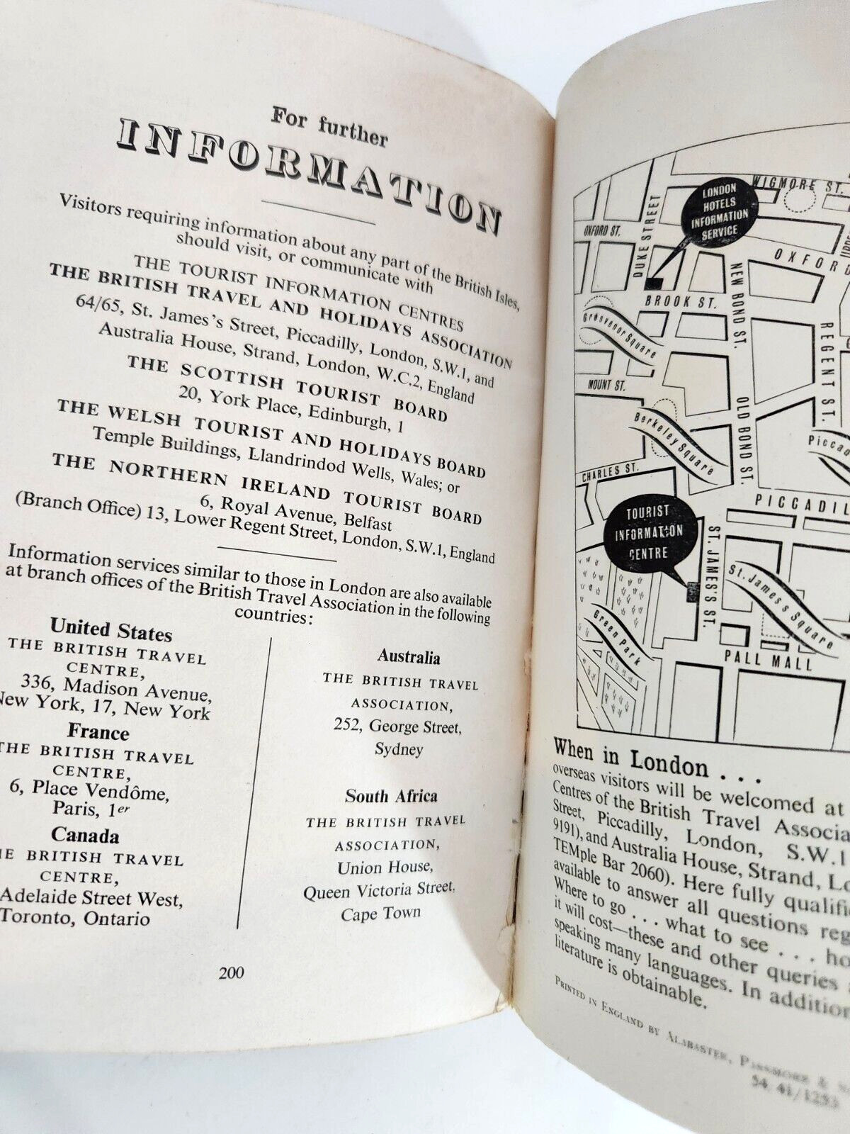 England Vtg 1954 Book Tourist British Travel Association 200 Pages UK Britain