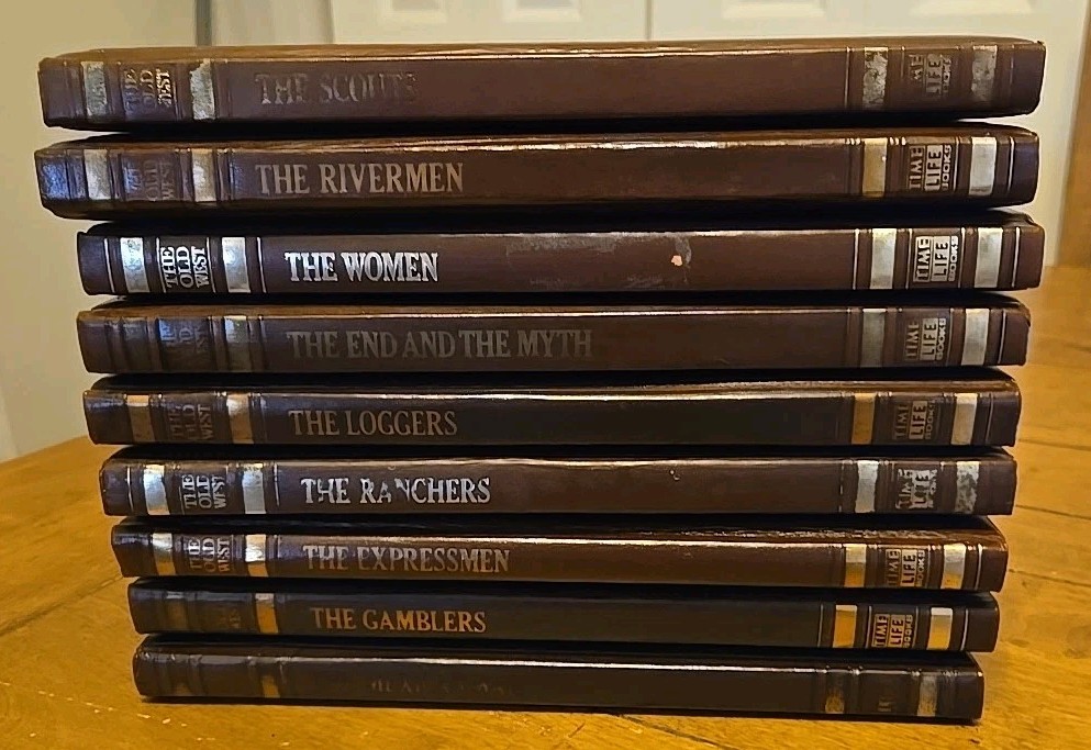 LOT of 9 Time Life Books „The Old West“ Vintage 1970s Faux Leather Bound