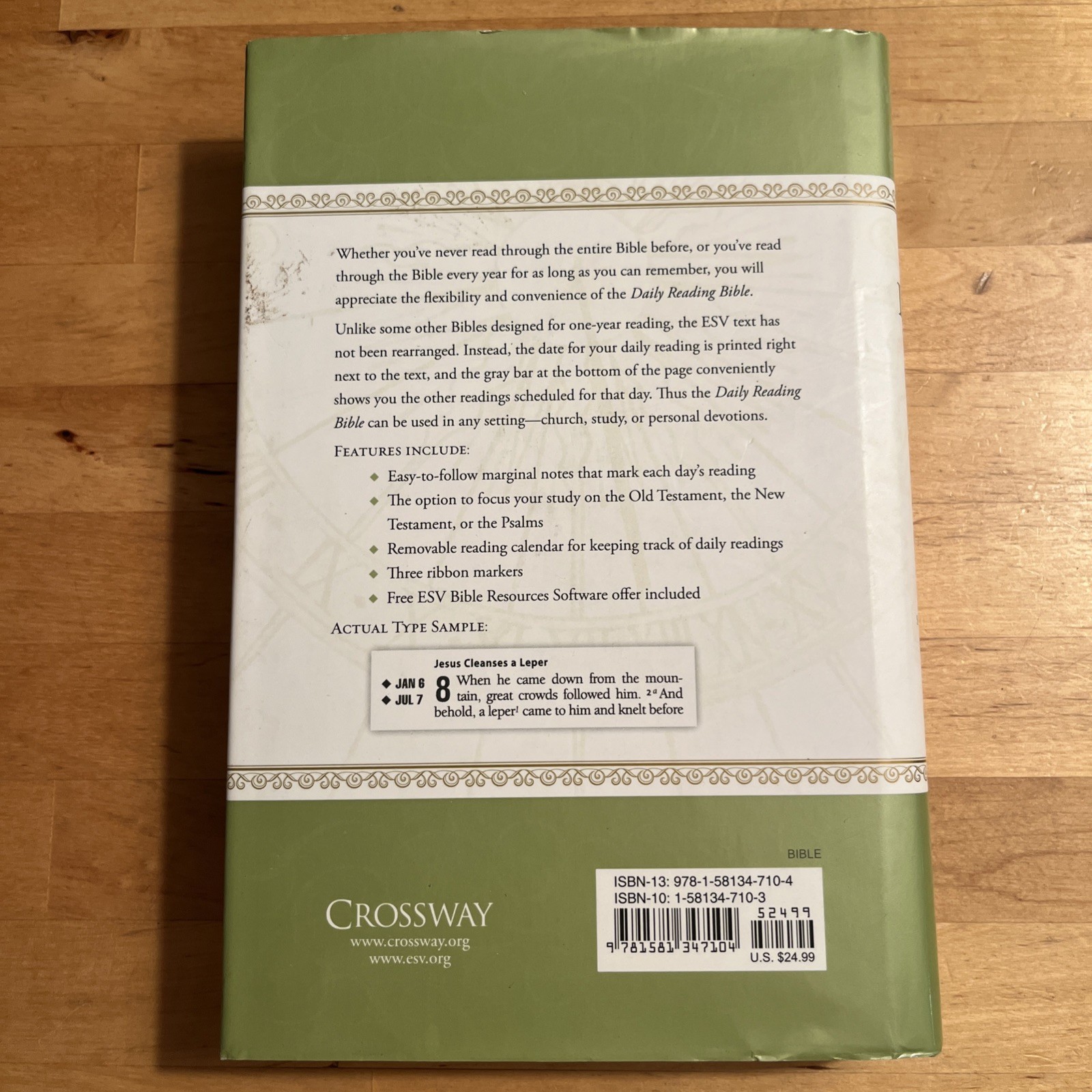 ESV Daily Reading Bible, Hardcover, Through The Bible In One Year – VERY GOOD