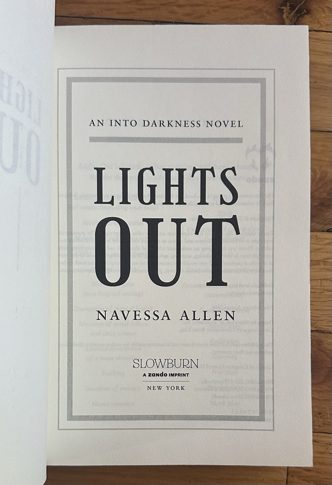 Lights Out By Navessa Allen Barnes & Noble Special Edition PB Book Sprayed Edges