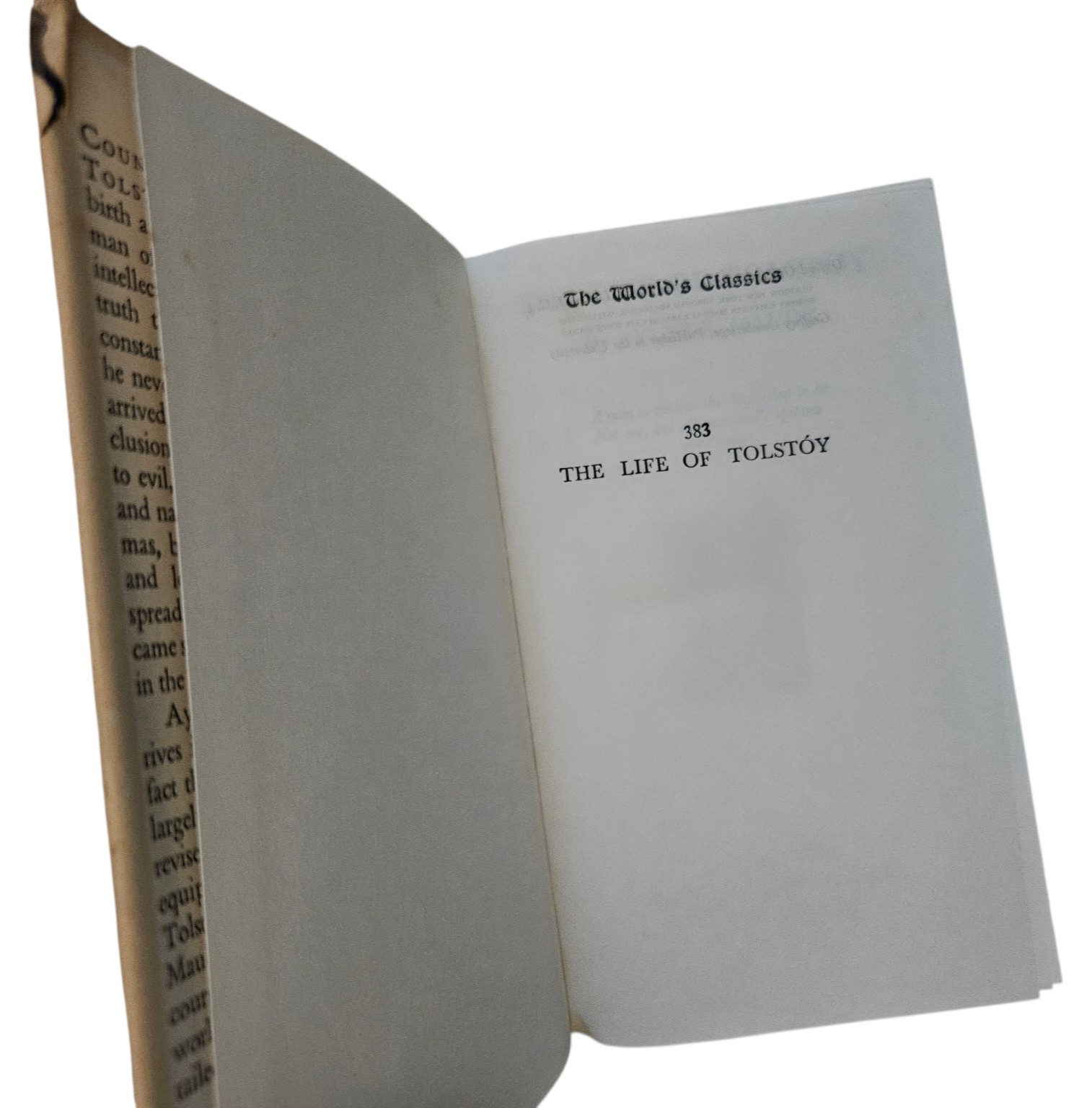 Vintage The Life of Leo Tolstoy Aylmer Maude 383 World’s Classics Oxford HC 1953