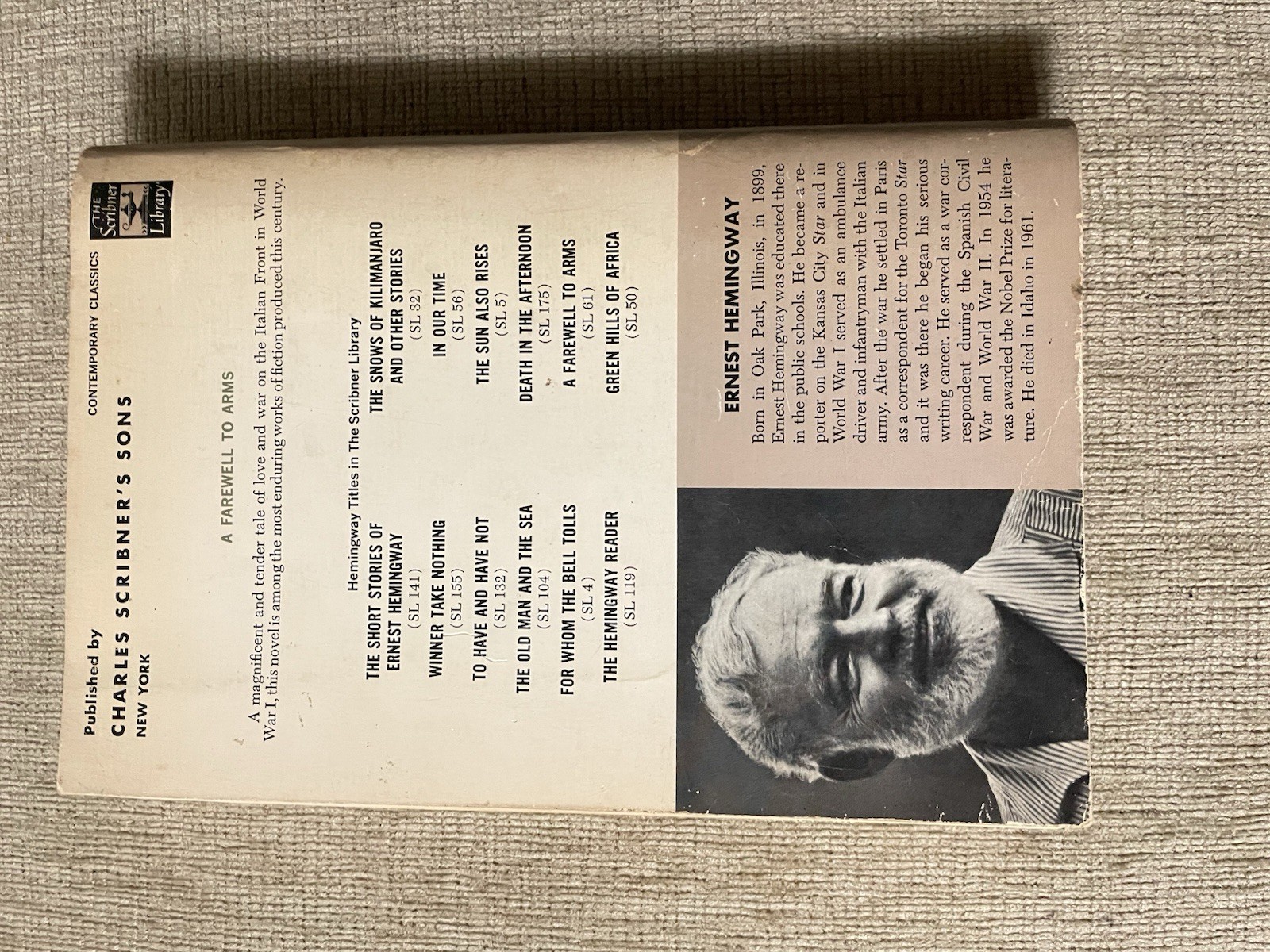 Vtg 1969 Paperback Titled “A Farewell To Arms” By Ernest Hemingway