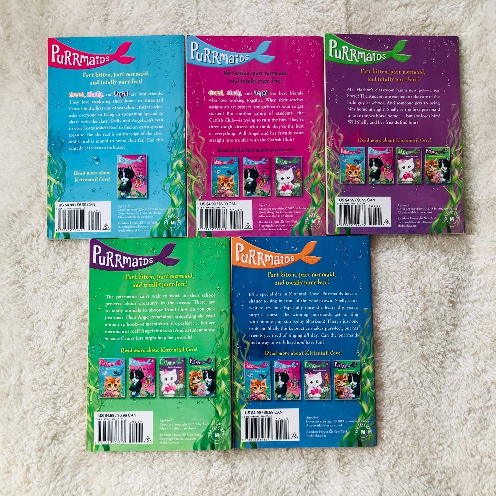 PURRMAIDS Series 5 PB Books (#1 – 5) by Sudipta Bardhan-Quallen Ages 6-9 years