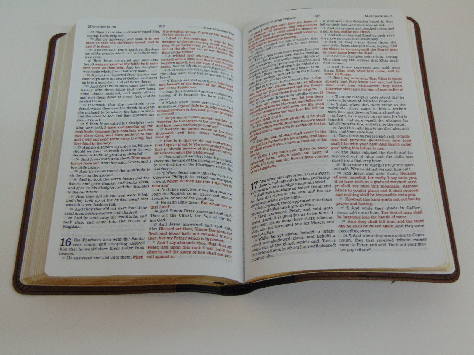 KJV Thinline Bible, Black/Brown Leather-Touch Cover, King James Version