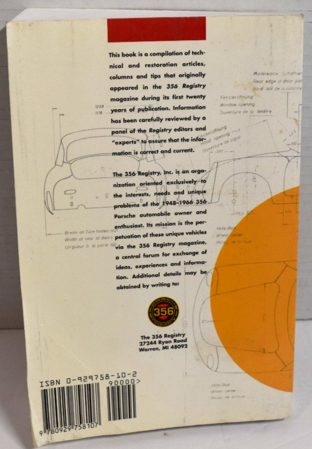 356 Porsche Technical and Restoration Guide by The 356 Registry (Paperback, 1994