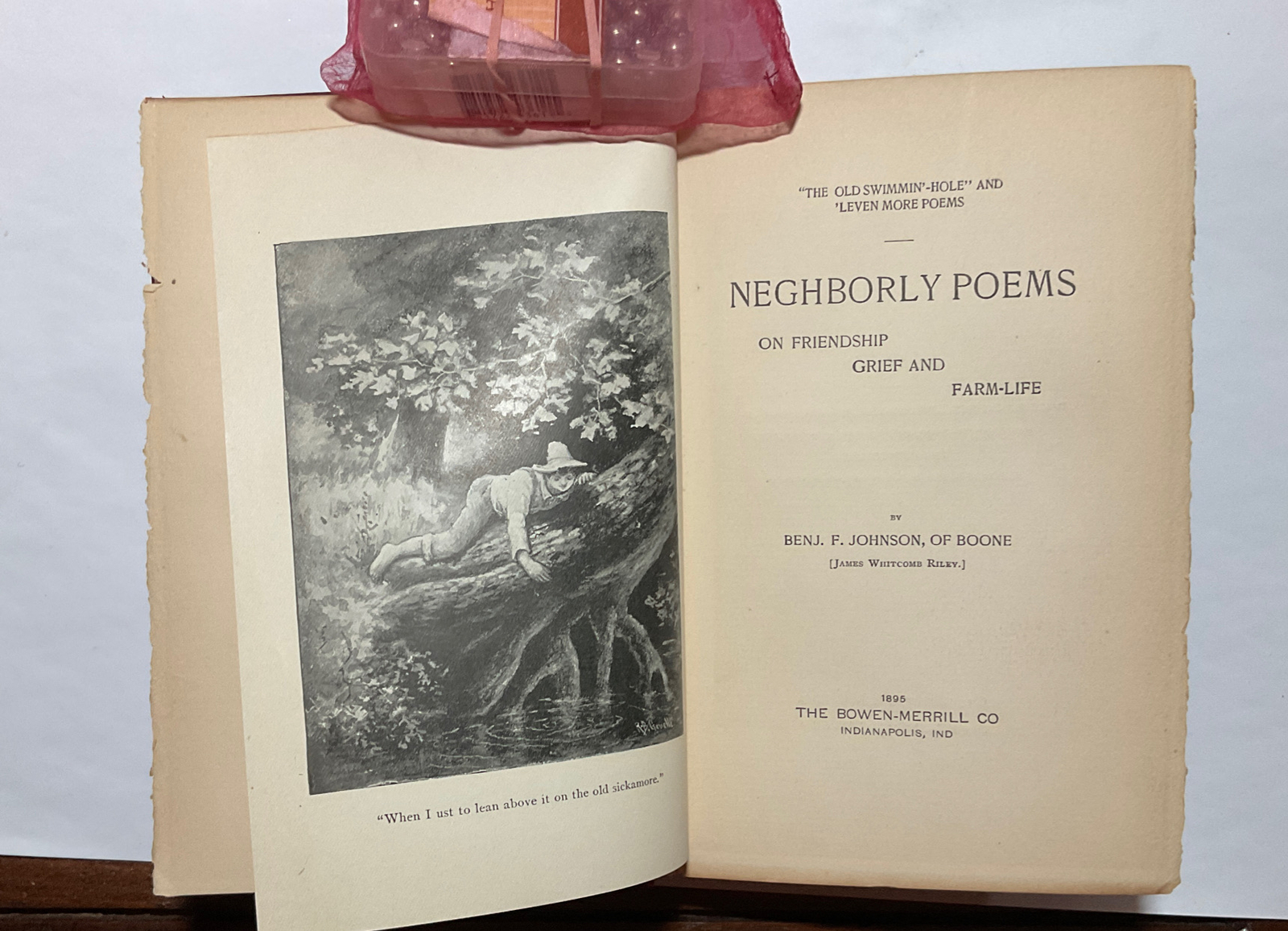 Neghborly Poems Poetry Hardcover Book by James Whitcomb Riley 1895, 112 Pages