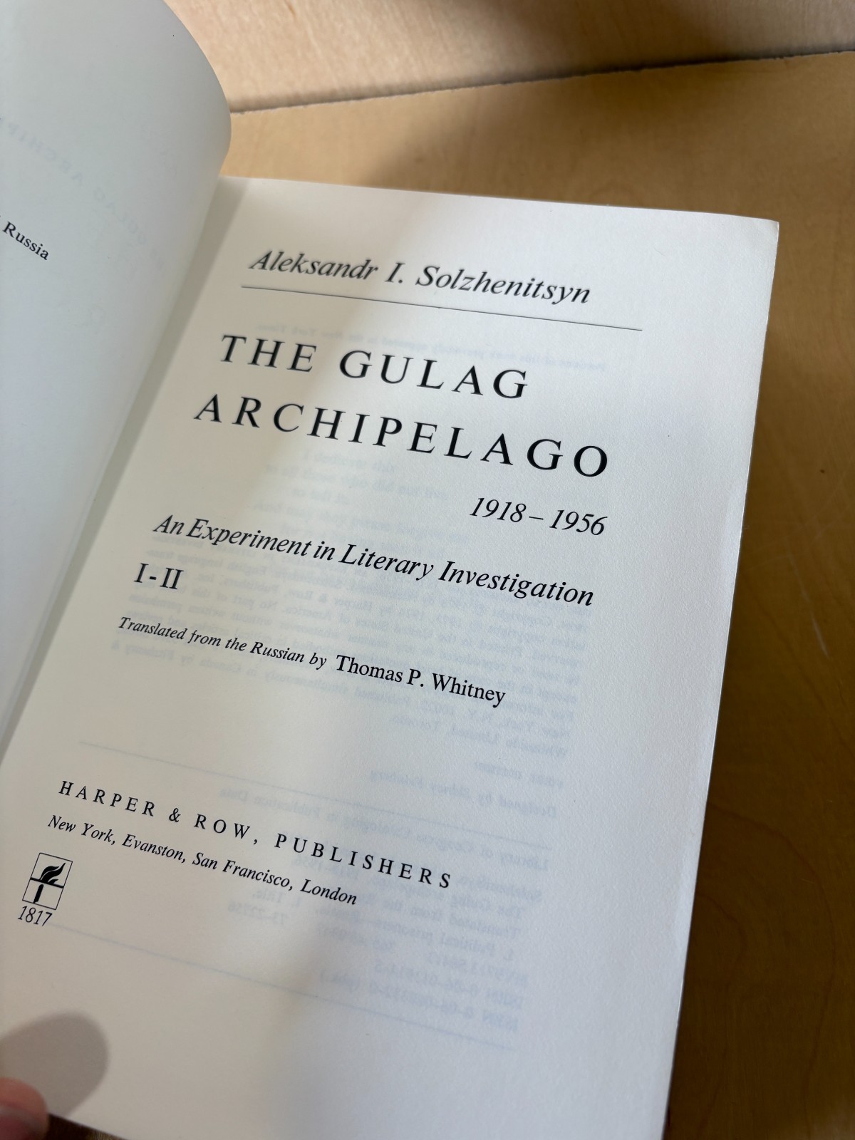 The Gulag Archipelago 1918–1956 Solzhenitsyn Hardcover First Edition