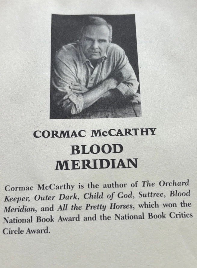 Blood Meridian By Cormac McCarthy 1992 First Vintage International Paperback 1st
