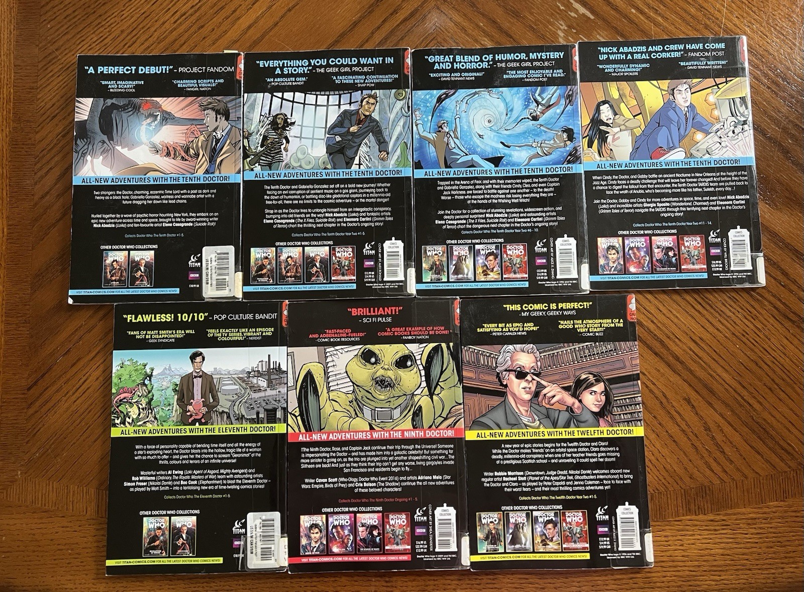 Doctor Who The Tenth, Ninth, Twelfth Doctor Titan Comics TPB Lot Of 7 Soft Cover