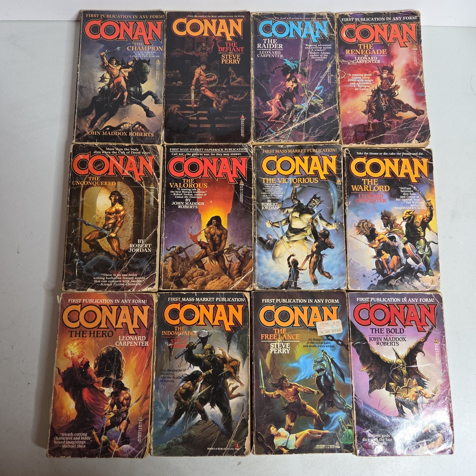 CONAN THE BARBARIAN 12x PAPERBACK Book LOT Fantasy TOR Robert Jordan