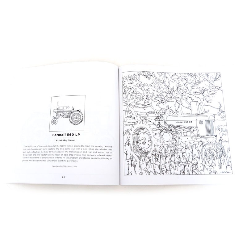 Art of the Tractor Coloring Book with 80 pages.
