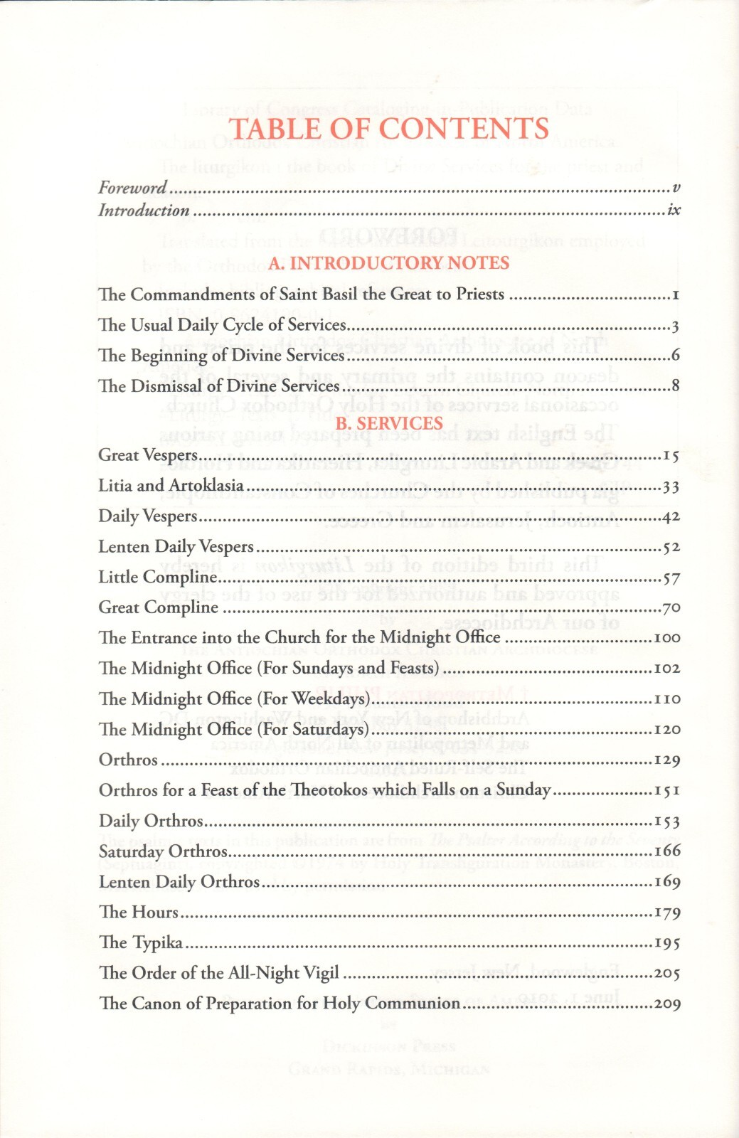 The Liturgikon Book of Divine Services for the Priest 3ed -Antiochian OutOfPrint