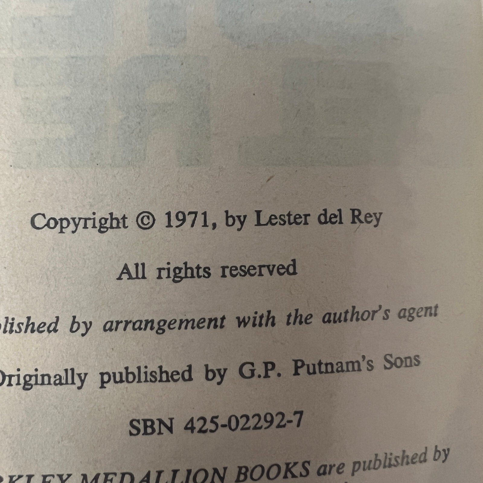 Pstalemate Science Fiction Paperback Book by Lester Del Rey from Berkley 1973
