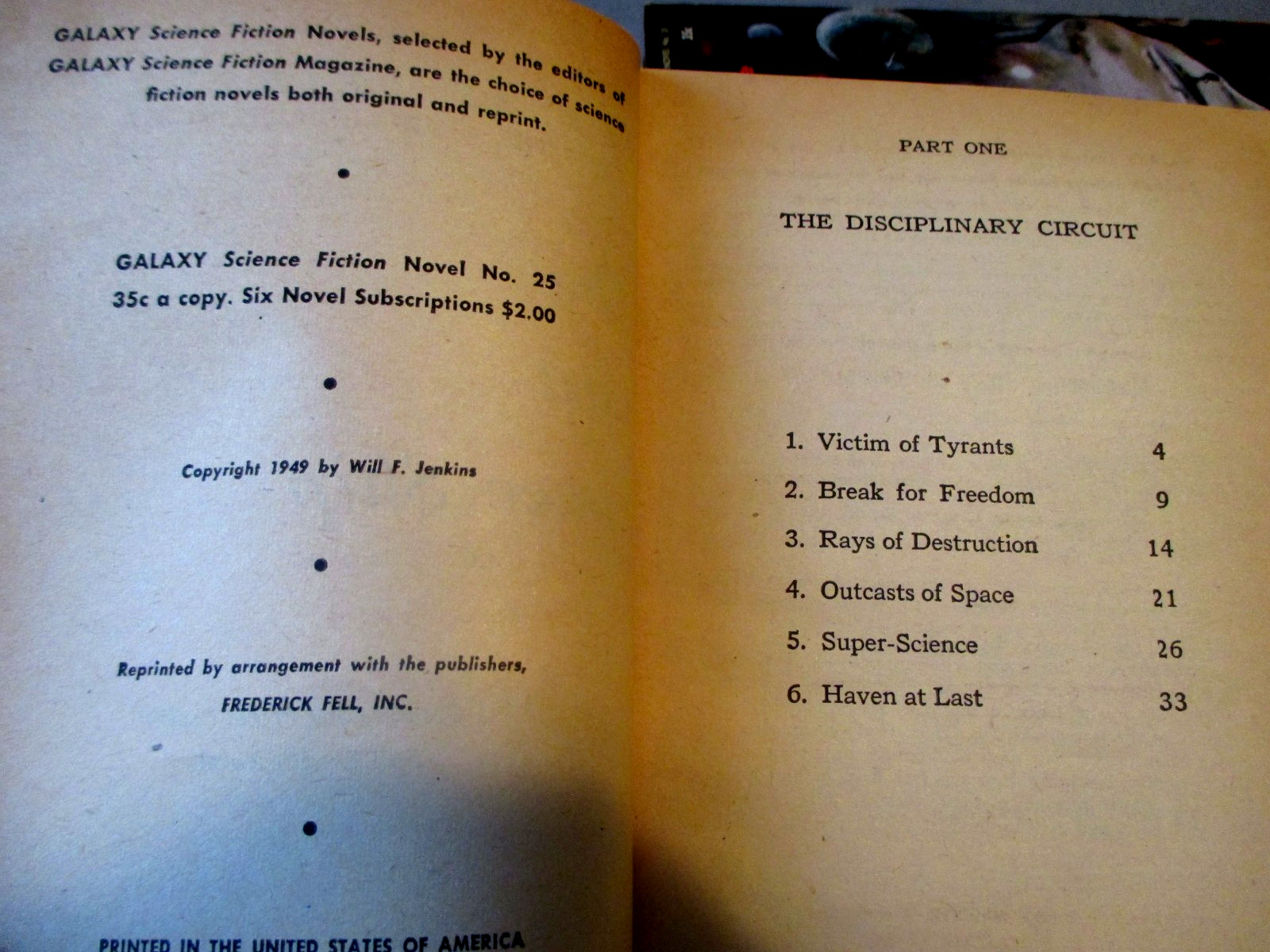 11-1950’S SCIENCE FICTION SCI-FI ALIEN-PULP PAPERBACK BOOK-FEAR- L.RON HUBBARD